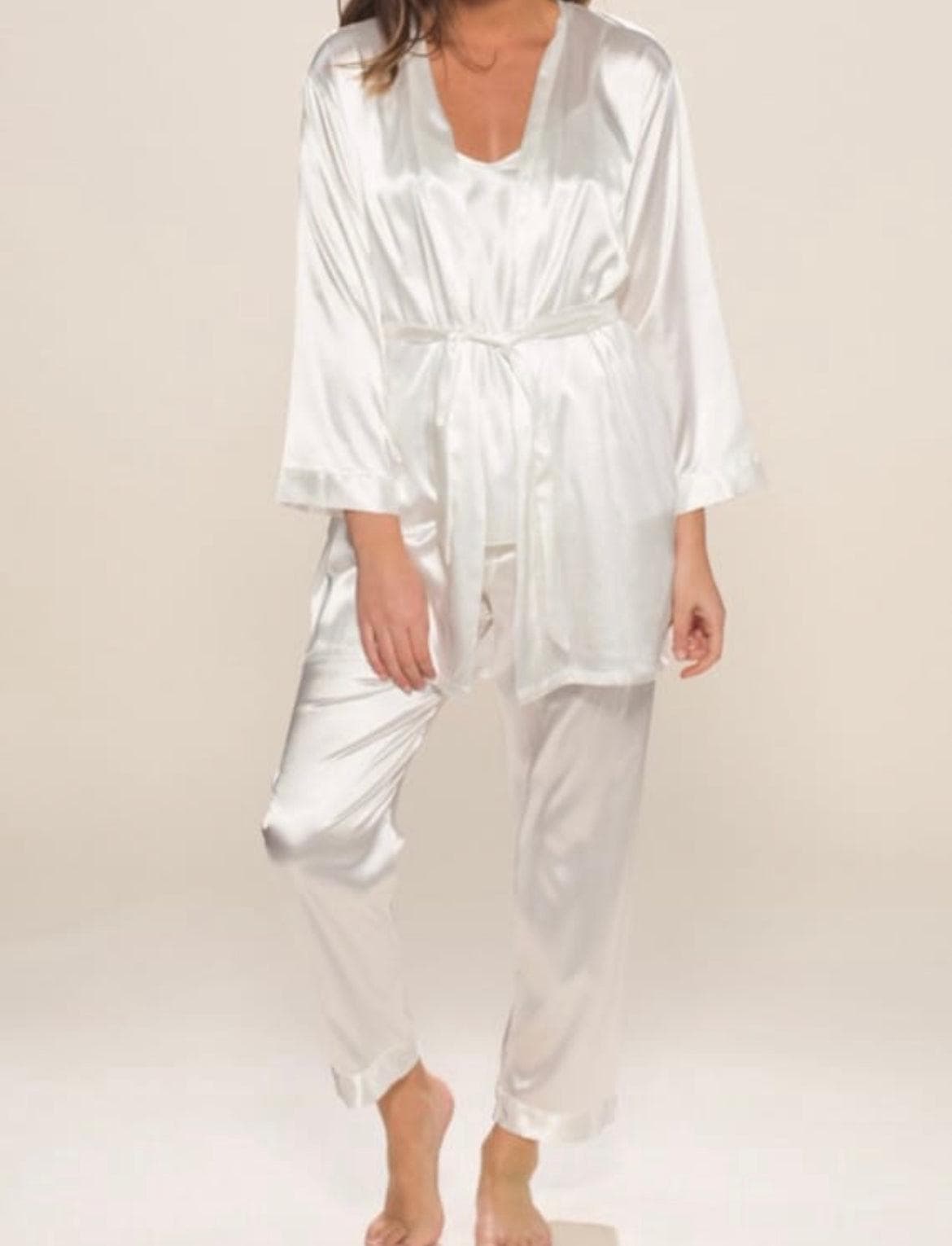 Ensemble Kimono Sur Mesure – Bustier & Pantalon Satin Élégant – Tenue Détente Personnalisée Mariée, EVJF, Cadeau Femme - image 5