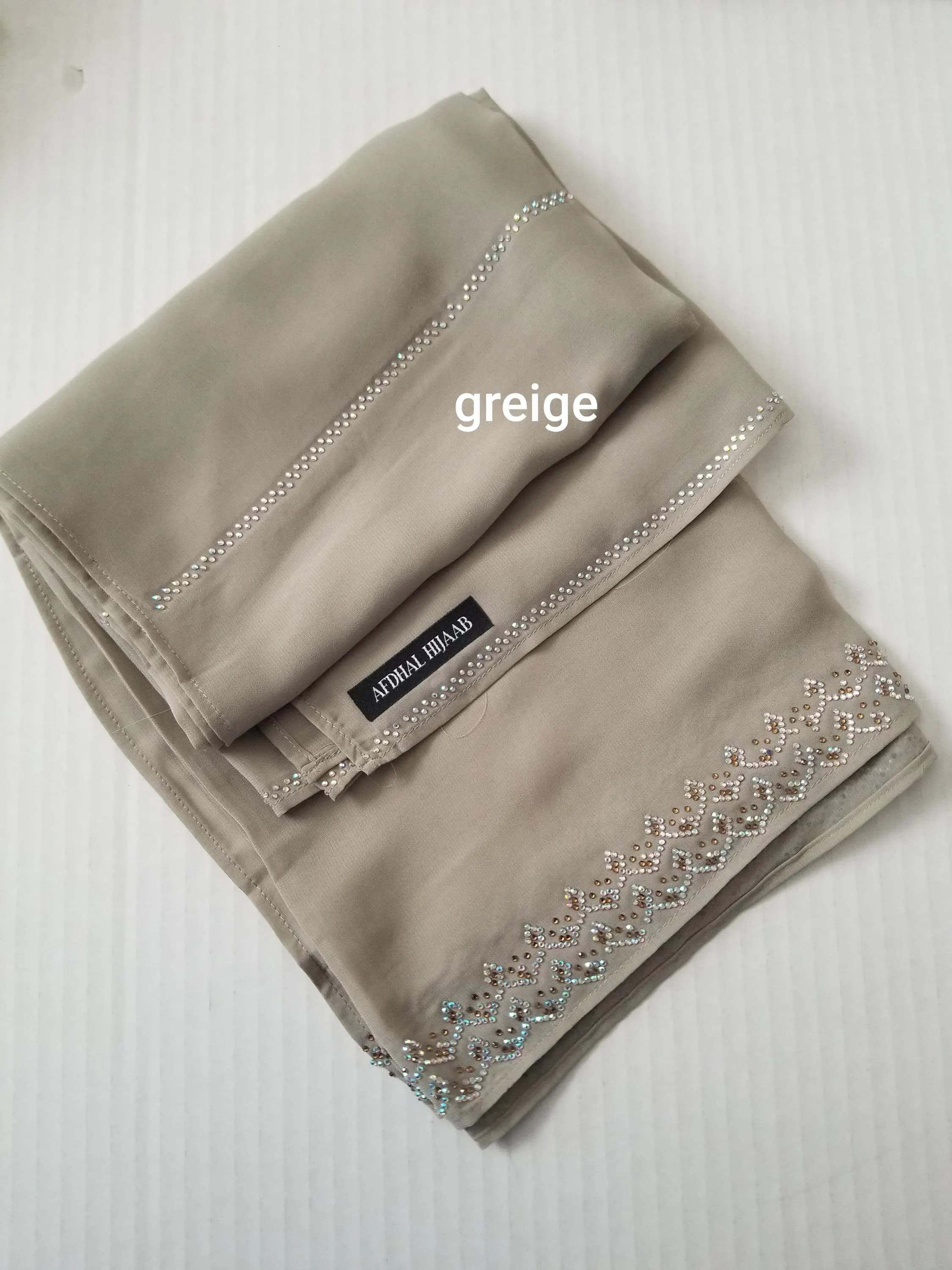 Rhinestone Chiffon Hijab, chiffon hijab, bridal hijab, wedding hijab, fancy Wrap Head Scarf ramadan gift eid hijab - image 4