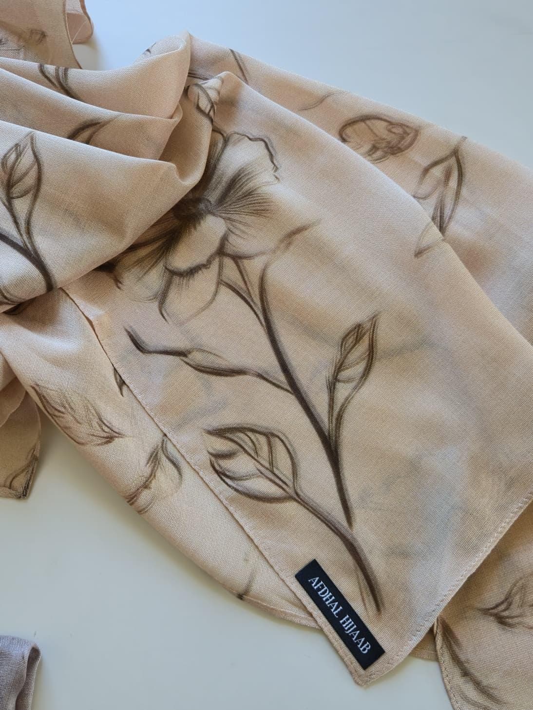 Print Modal Hijab, Printed Hijab, modal hijab prints, watercolor style hijabs, printed modal hijab - image 3