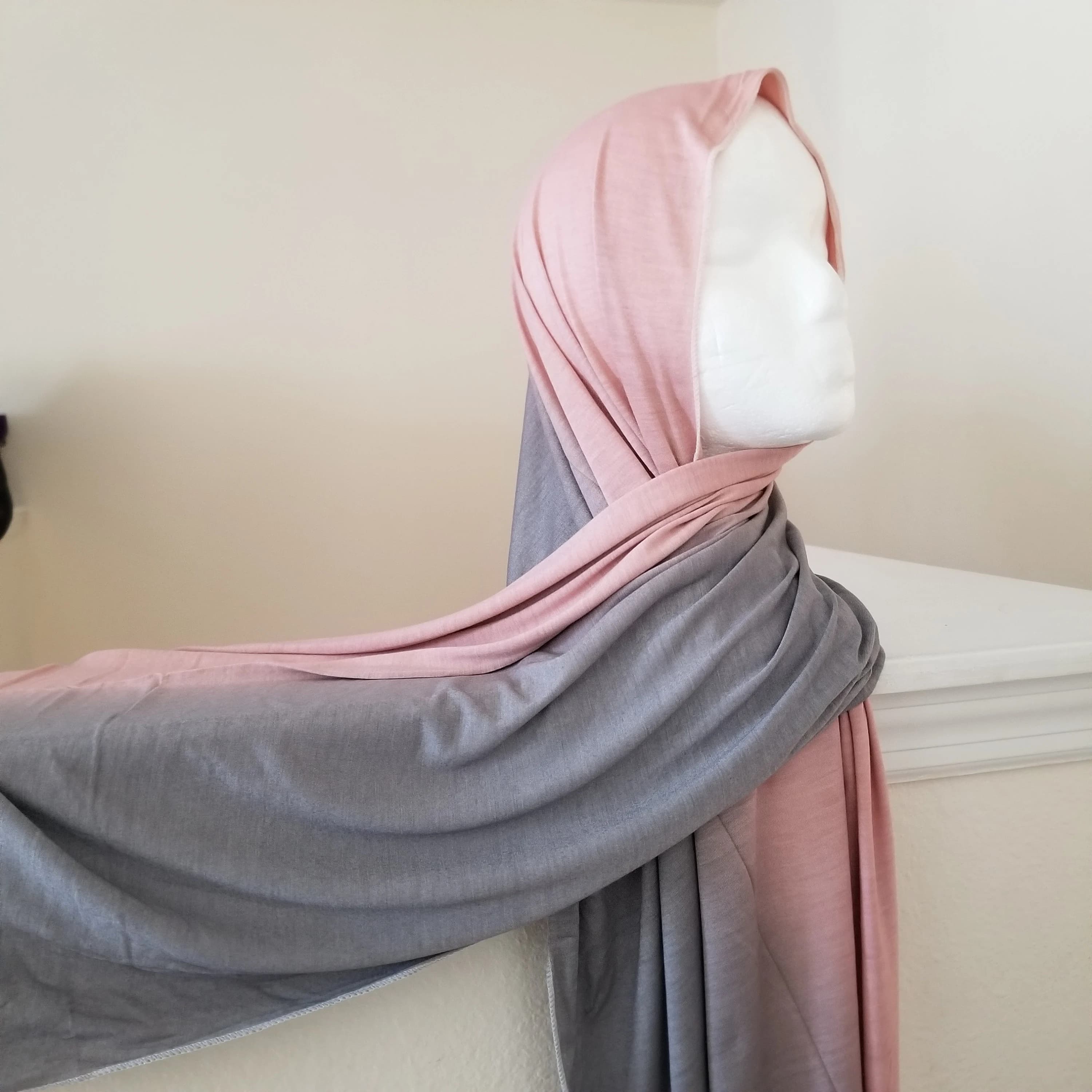 Premium Jersey Hijab, Omber Jersey hijab, Two tone jersey, hijab, muslim scarf, winter scarf, soft cotton jersey hijab, premium hijab - image 4
