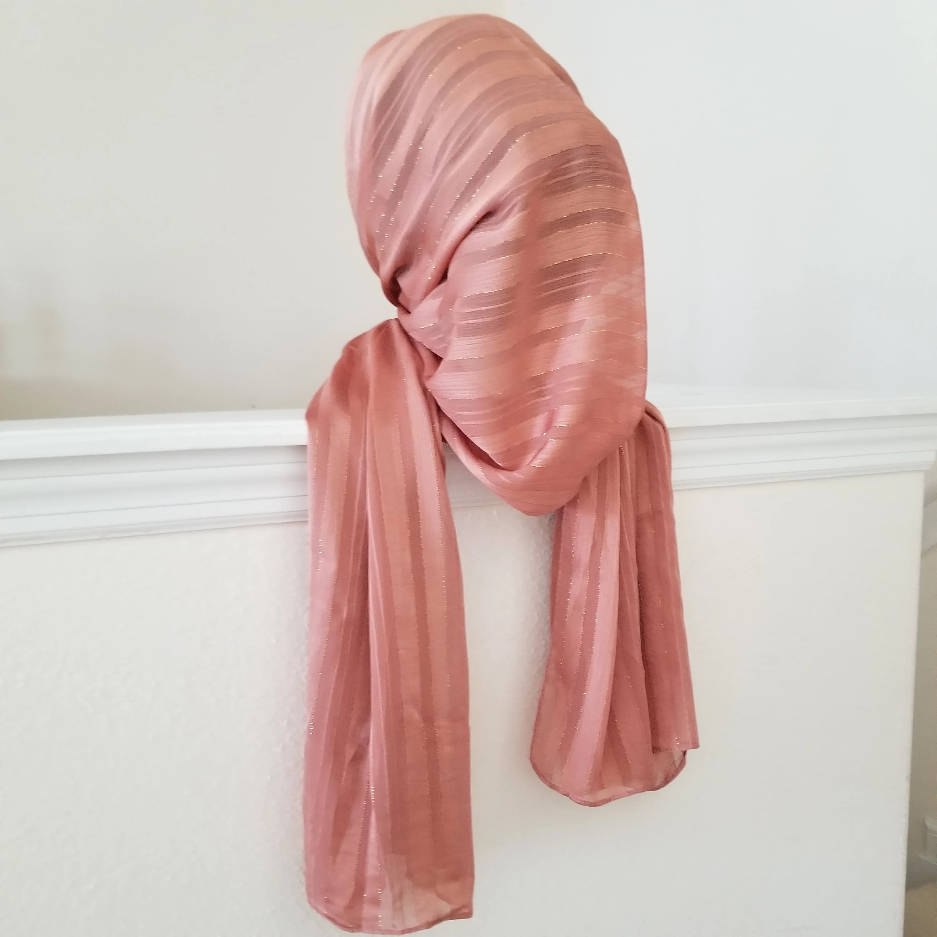 Shimmer hijab, crepe satin hijab, fancy shawl, fancy hijab, formal hijab, chic clothing, wrap, bridal hijab, crepe chiffon - image 4