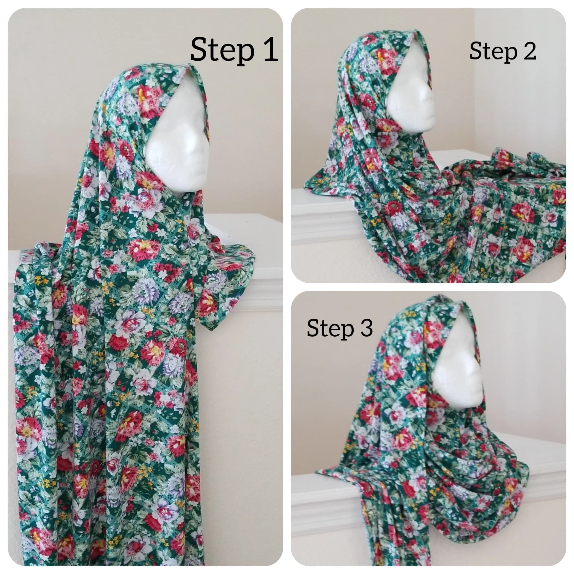 Instant Jersey hijab, slip on hijab pull on scarf Premium Cotton Jersey Instant Slip on Ready to wear Maxi Hijab Wrap Head Scarf for women - image 3