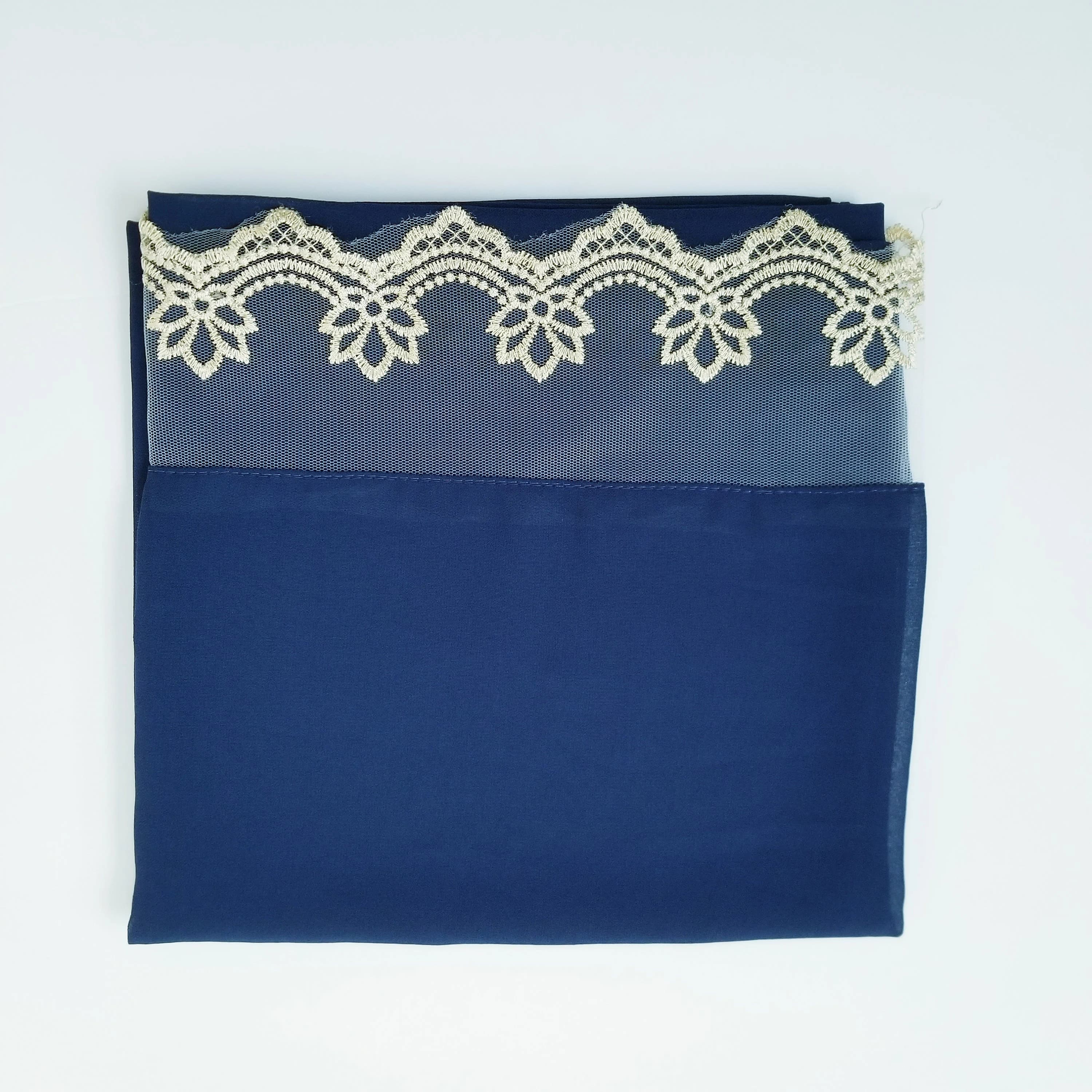 Plain Bubble Chiffon Hijab with lace,vfancy chiffon hijab, lace Shawl Wrap Head Scarf Beach Wrap Sarong Cover Up for Women - image 3