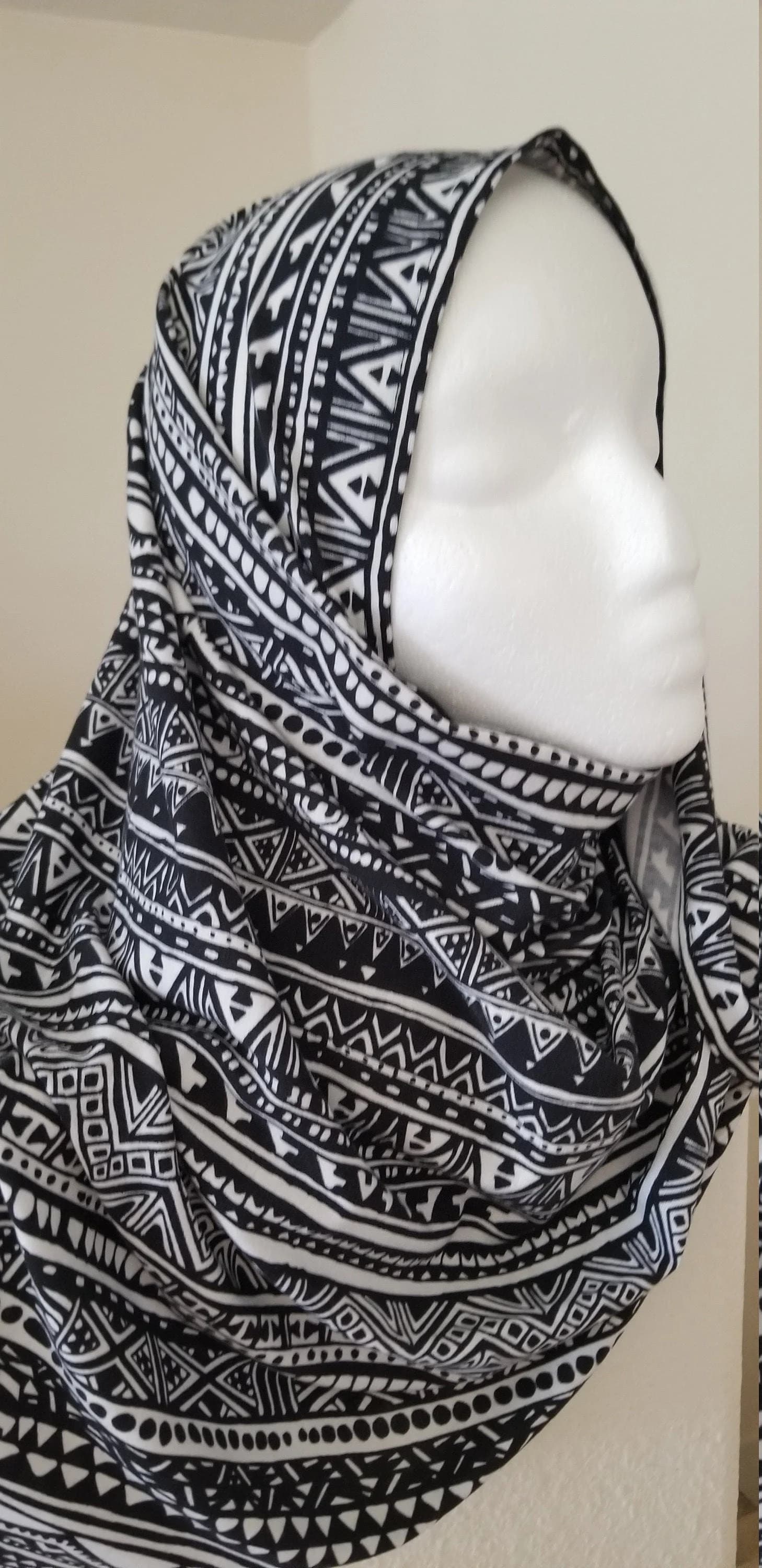 Instant Jersey hijab, Wrap Headpiece Instant hijab Slip on Pinless scarf. No Pins Needed & Ready To Go, Pre stitched Jersey Hijab - image 2