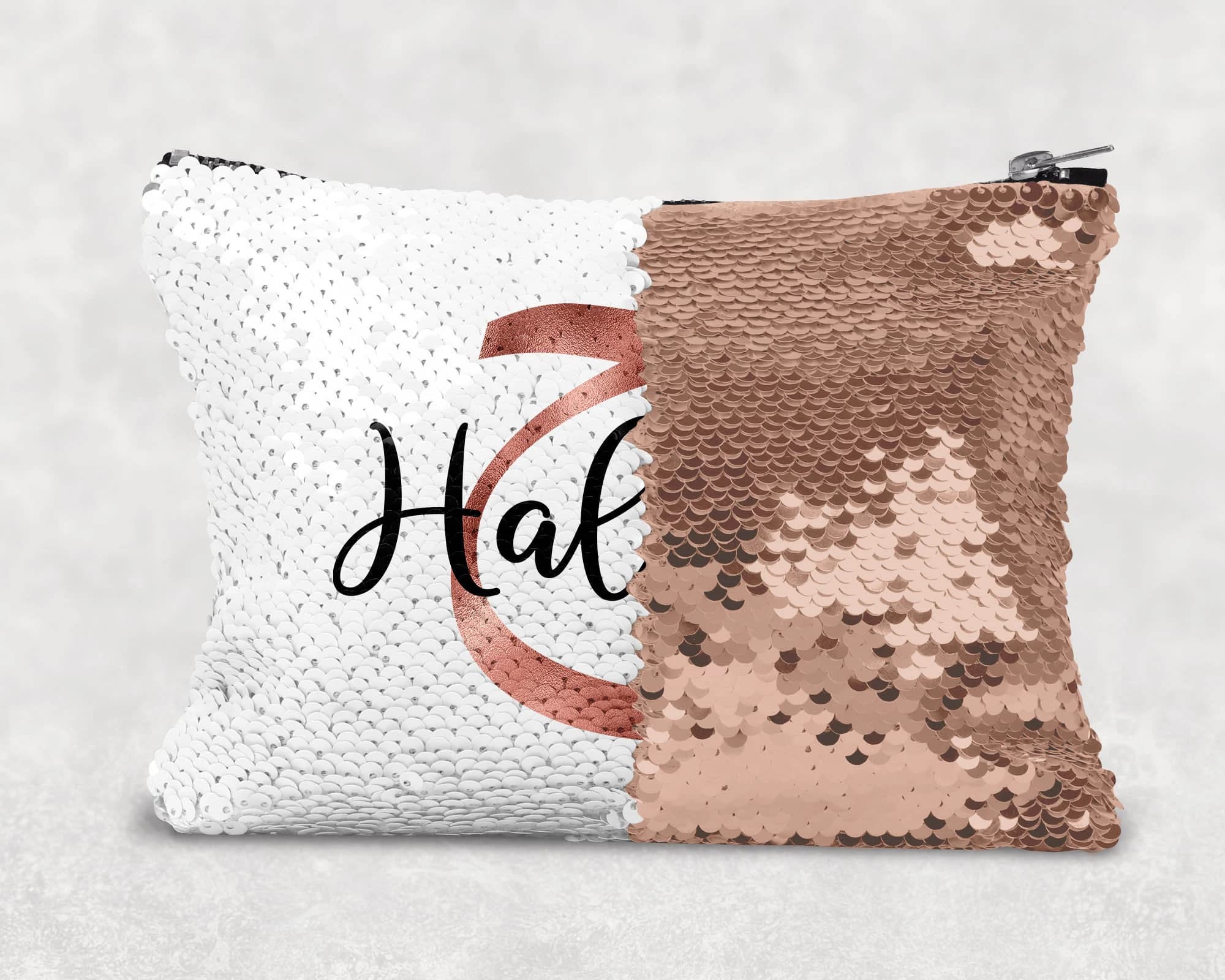 Personalised Eid Gift Bag, Personalised Islamic Gift For kids, Rose Gold Arabic Initial Sequin bag - image 5