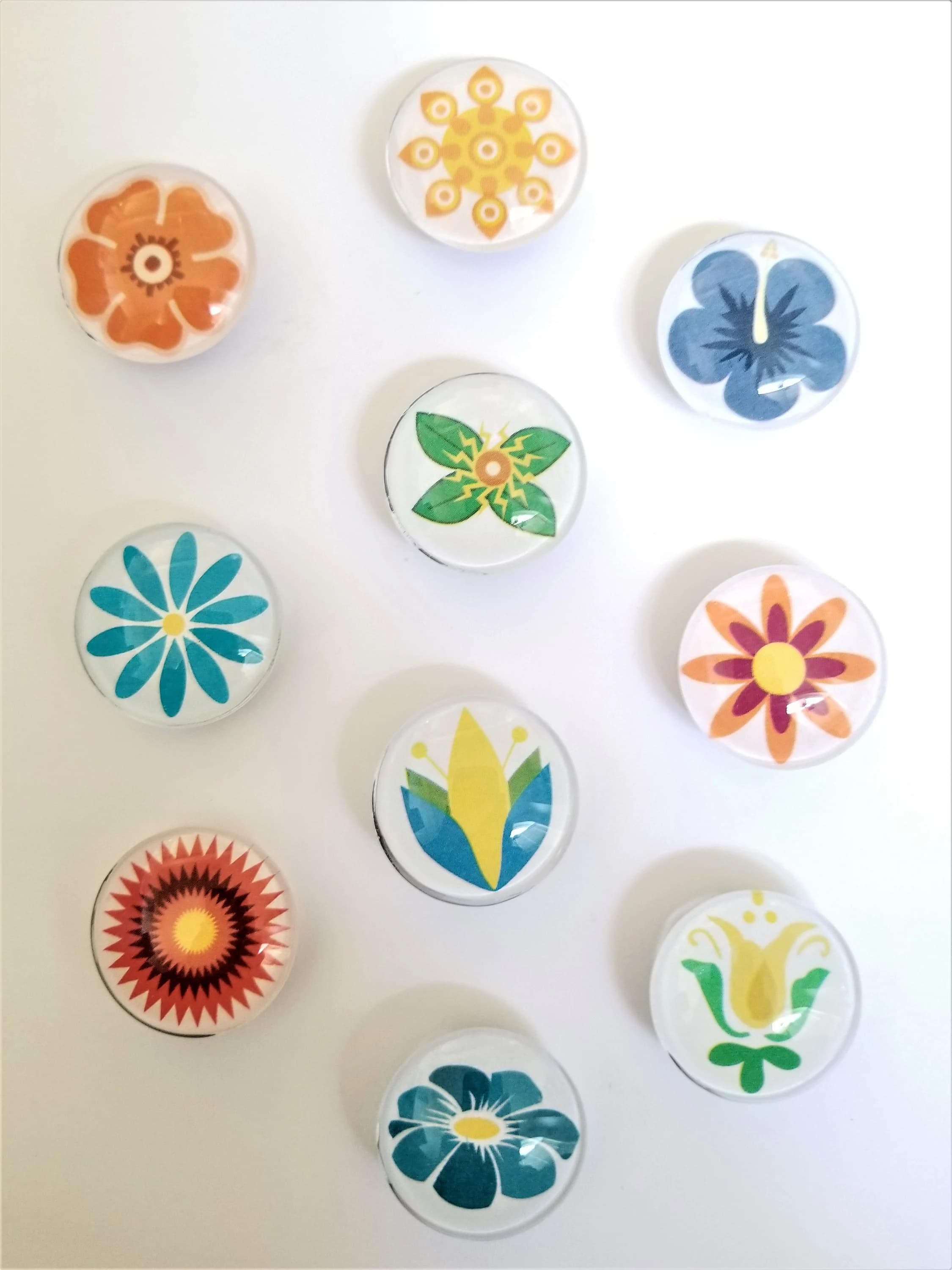 Flower Glass Fridge Magnets, Decorative Whiteboard Magnets, Set of 10 - image 5