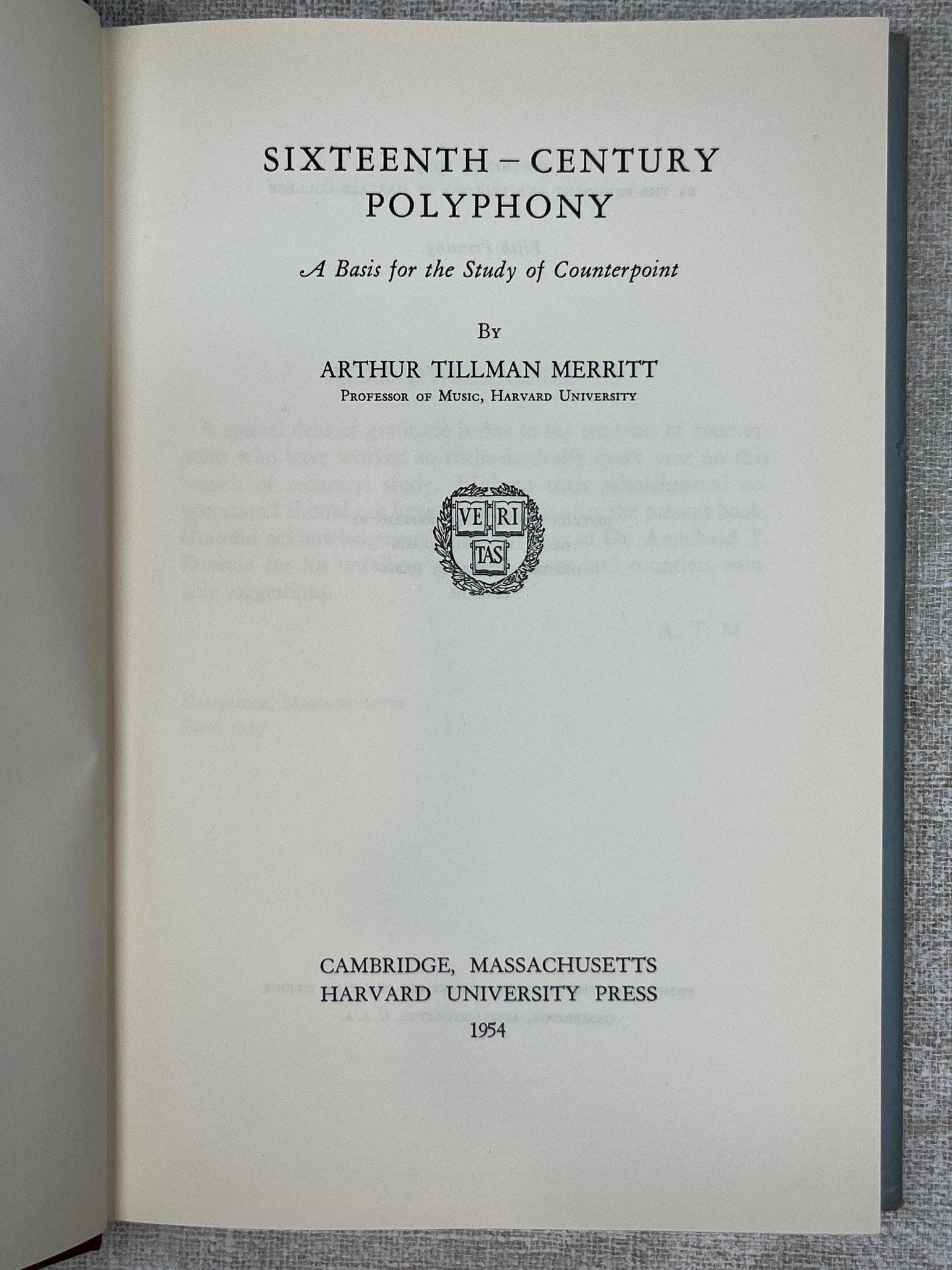 Title page of Sixteenth-Century Polyphony