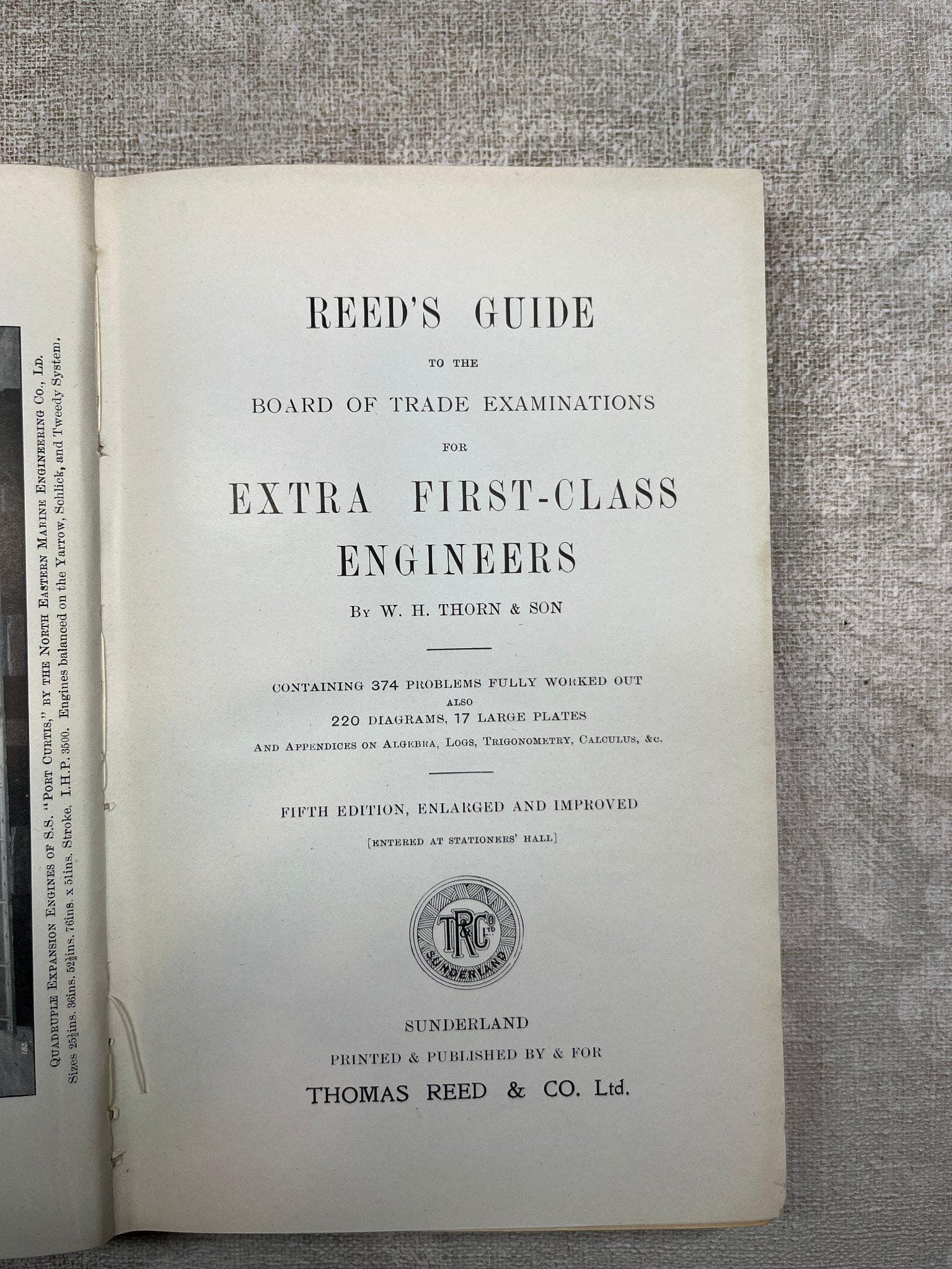 Title page of Reed's Guide to the Board of Trade Examinations for Extra First-Class Engineers