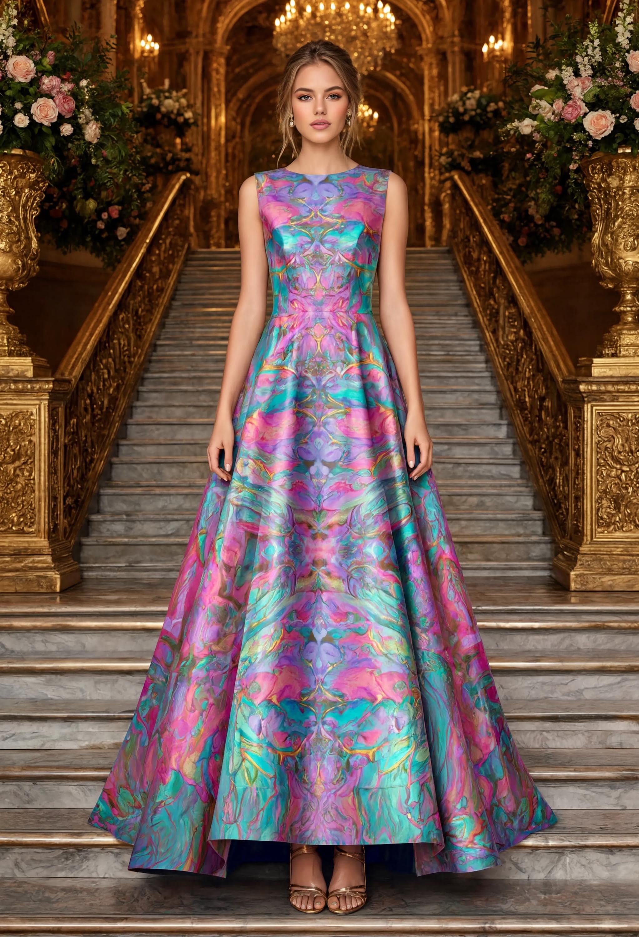Women's Formal Satin Long Dress Formal Gown with Inner Liner-L215 Violet Bloom - image 4