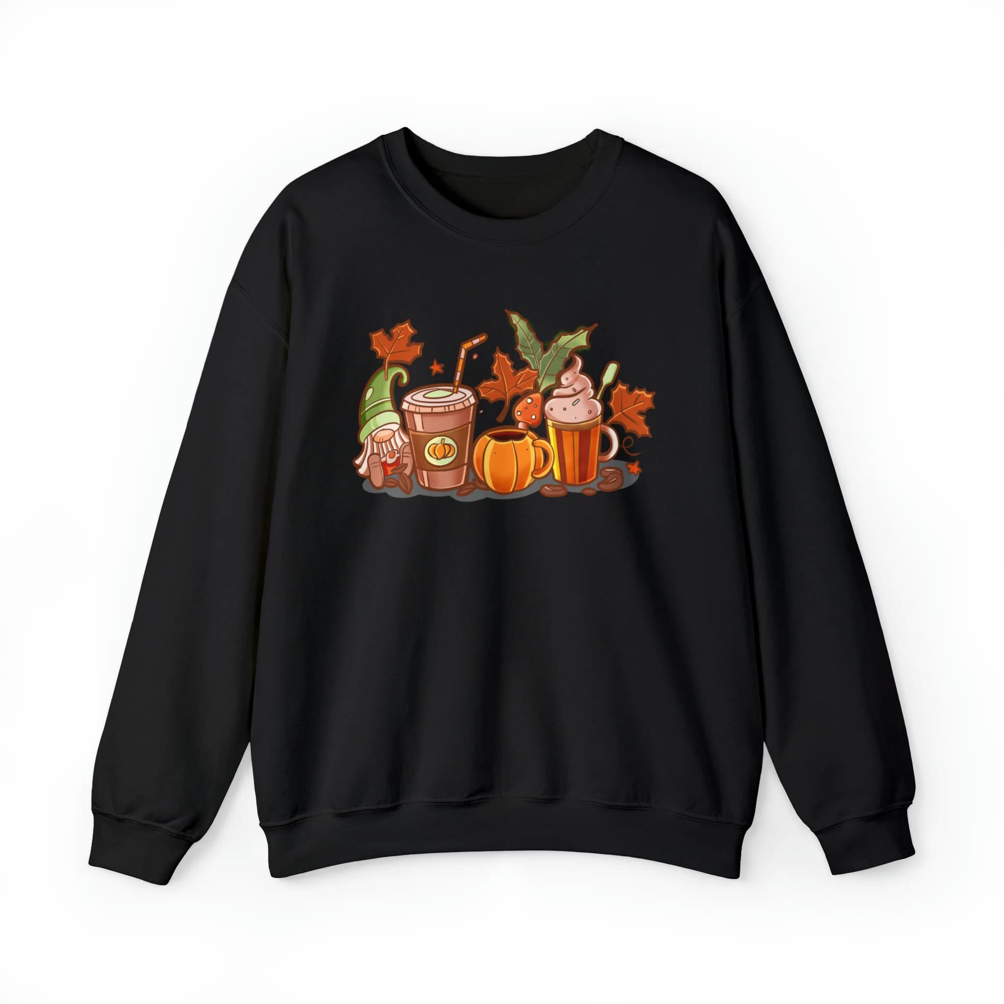 Fall Coffee, Pumpkin Spice, Hot Chocolate, Latte sweatshirt, Unisex Thanksgiving Crewneck Sweatshirt, cozy gnome, trendy drink sweatshirt - image 4