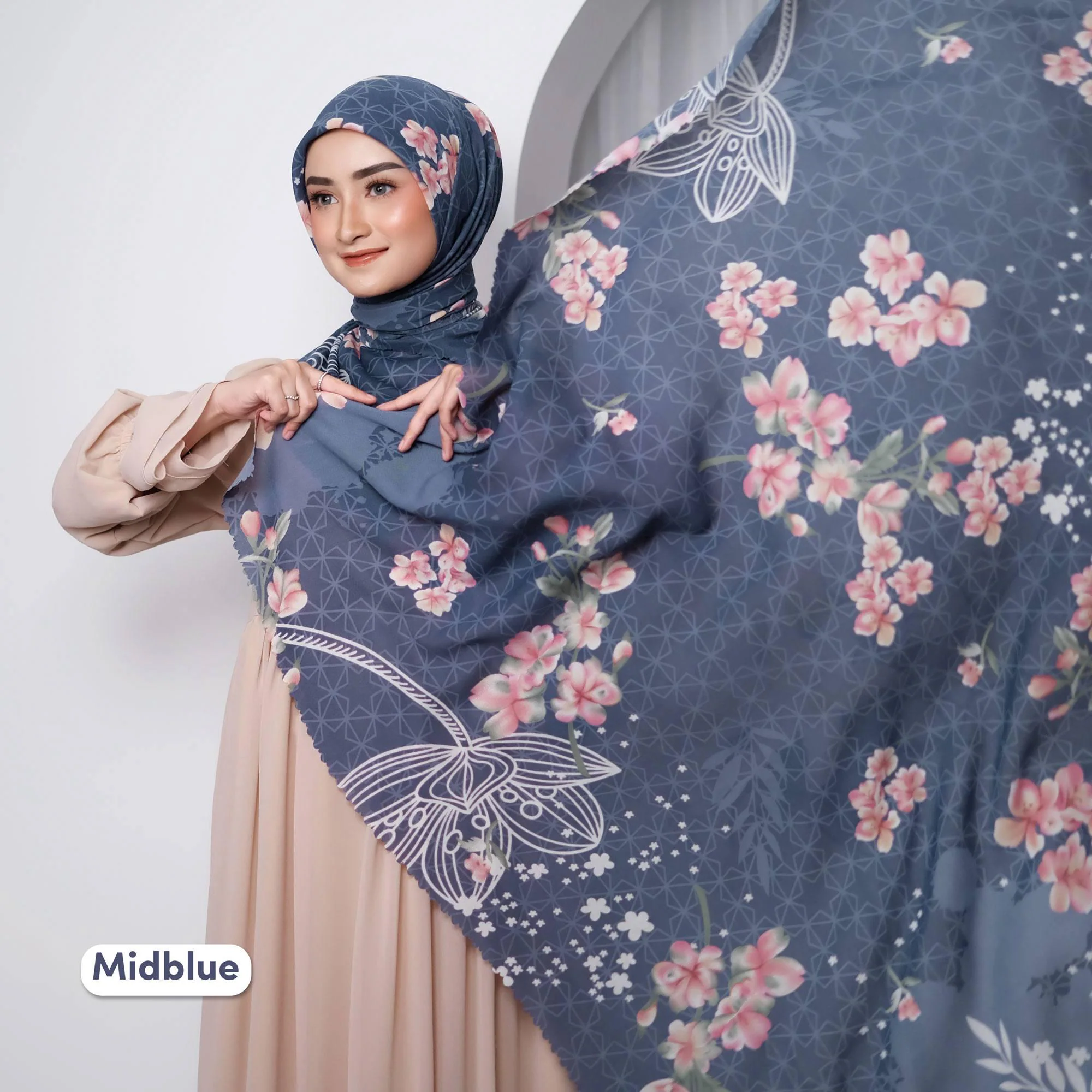 KAIFIYA Scarf, Limited Edition 3 Colors Premium Voile Square Hijab Scarf, Lightweight Shawl Scarves Wrap Floral Flower Muslim Gift for Women