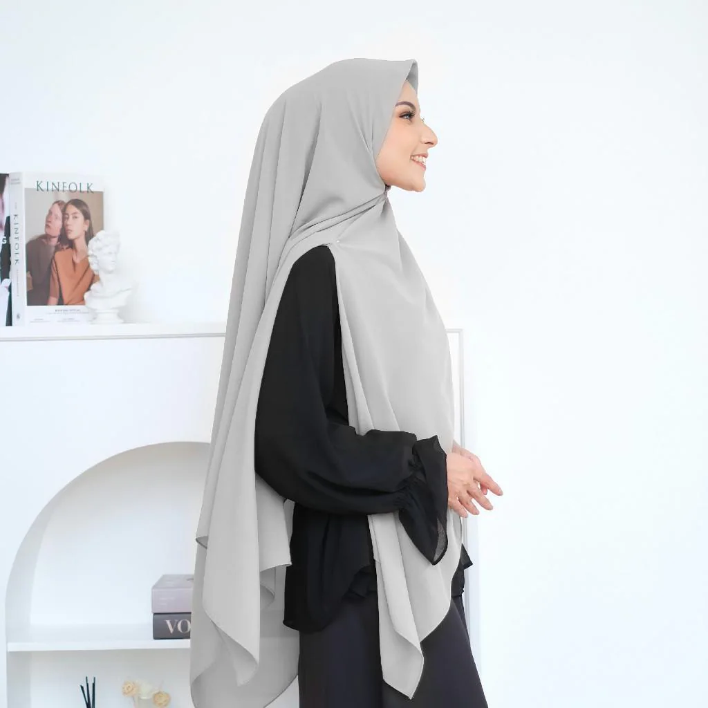 YASMINA Instant Hijab, 23 Colors Premium Ceruti Babydoll Khimar Hijab with Zipper, Quick Easy Wear, Slip-On, No Pin, One-Piece Travel Hijab