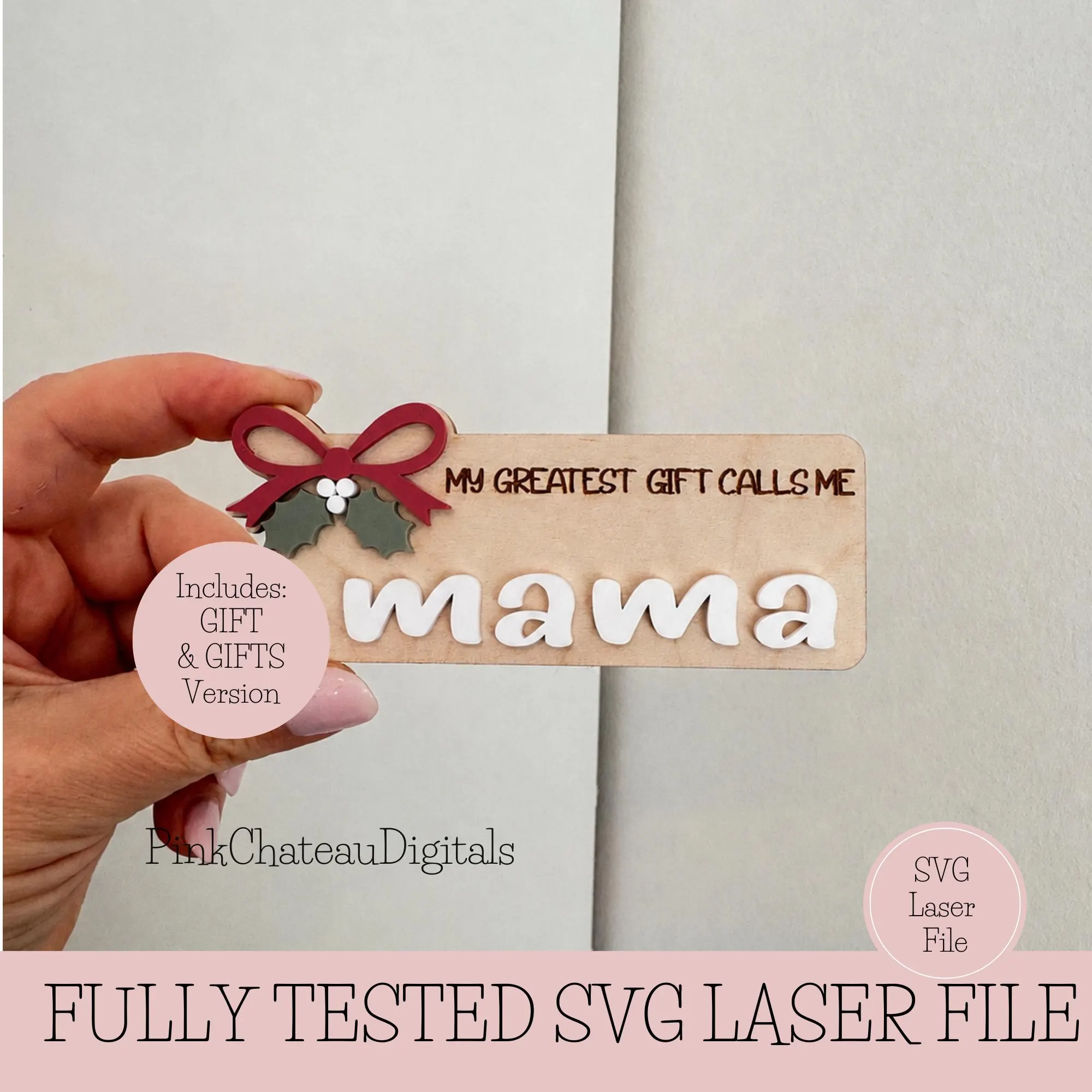 Holiday Photo Magnets | Childrens Picture Holder | Gift For Mom | Glowforge Lightburn + Tested Laser Cut Engrave Digital File - image 4