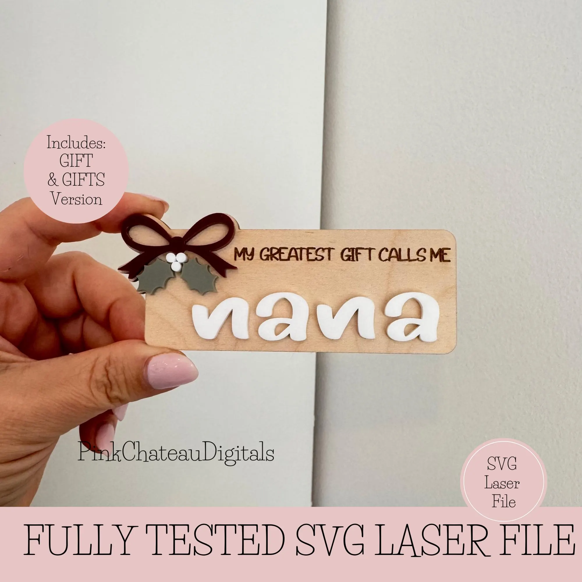 Holiday Photo Magnets | Childrens Picture Holder | Gift For Mom | Glowforge Lightburn + Tested Laser Cut Engrave Digital File - image 5