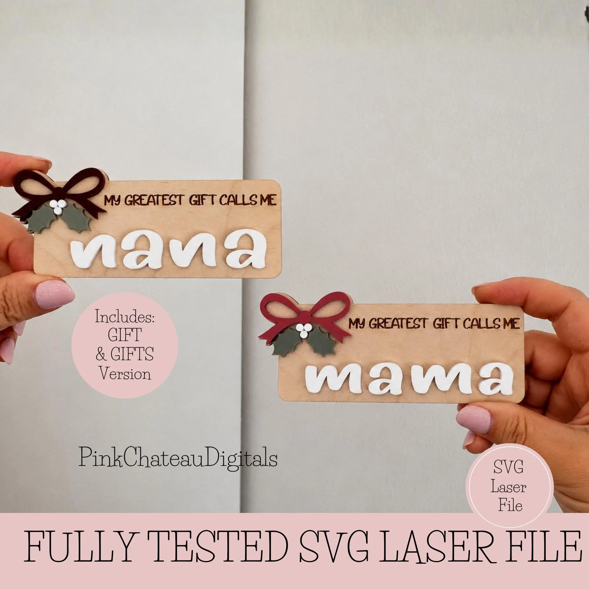 Holiday Photo Magnets | Childrens Picture Holder | Gift For Mom | Glowforge Lightburn + Tested Laser Cut Engrave Digital File - image 3