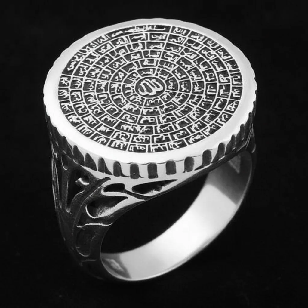 Sterling Silver Men's Signet Ring, Asma Ul Husna Arabic Calligraphy, Islamic Muslim Gift - image 4
