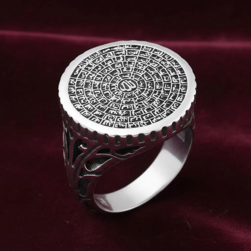 Sterling Silver Men's Signet Ring, Asma Ul Husna Arabic Calligraphy, Islamic Muslim Gift - image 5