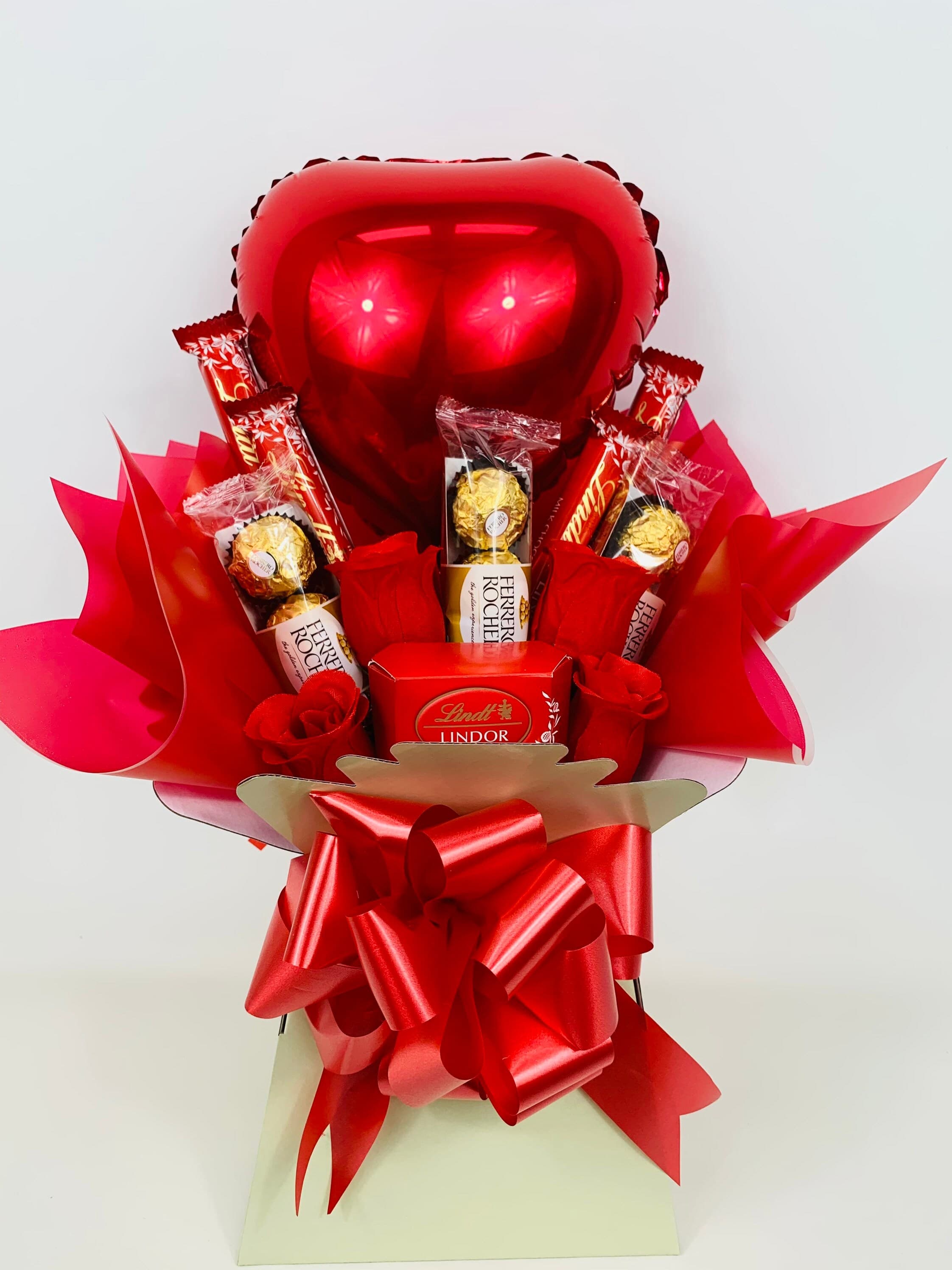 Ferrero Rocher & Lindt Chocolate Bouquet with Red Roses - image 5