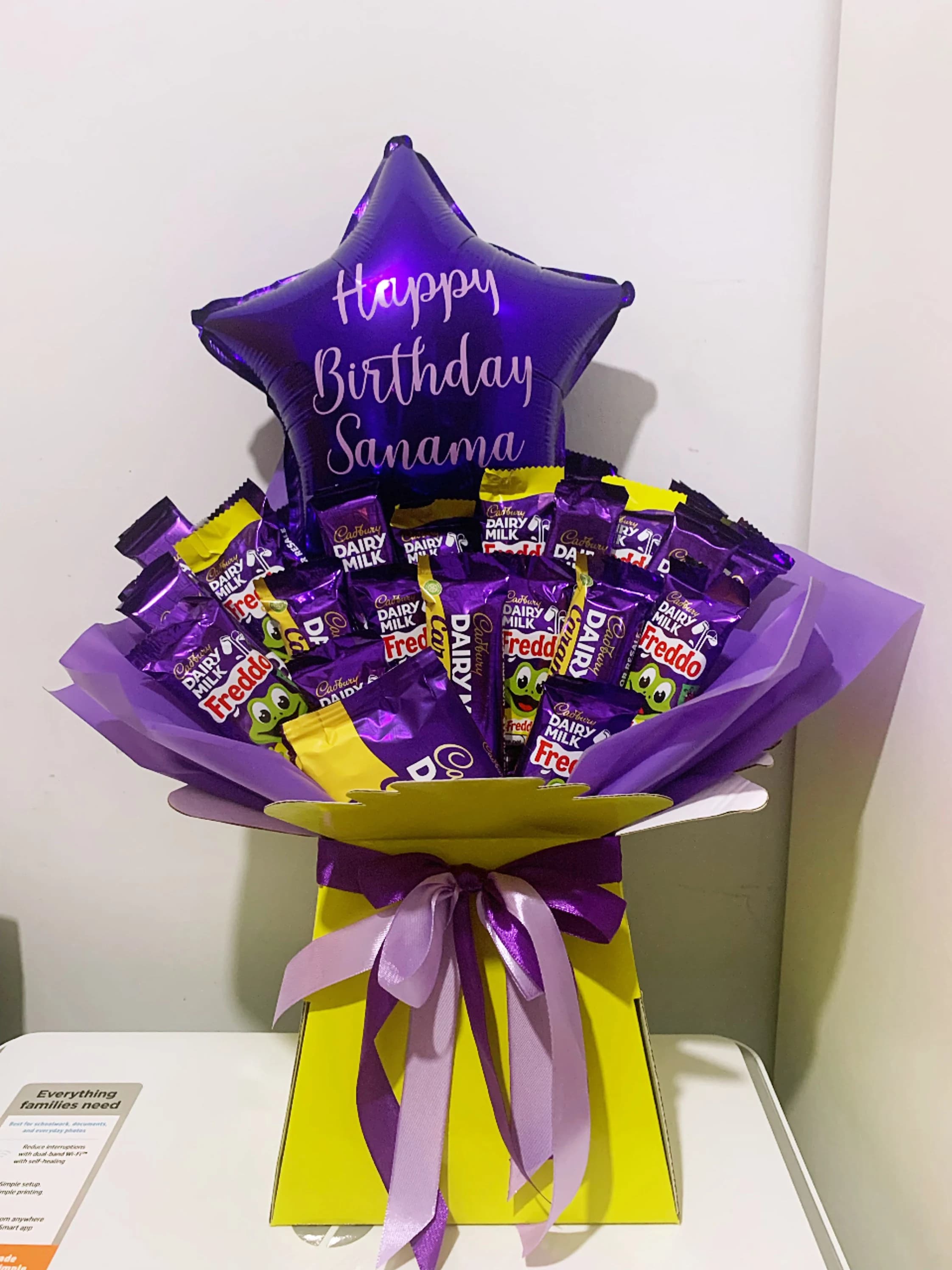Personalized Cadbury Chocolate Bouquet with Balloon