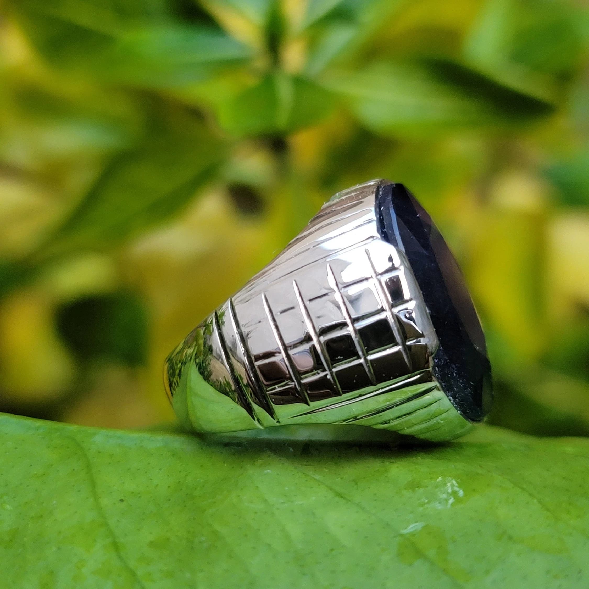 Natural Blue Sapphire Ring, Sapphire stone Handmade Ring, Blue Sapphire 925 Sterling Silver Oval Shape Faceted Sapphire Ring ~ Gift For Him - image 4