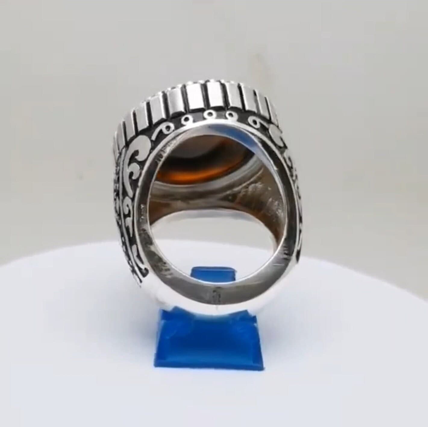 Natural Turquoise Ring | Sterling Silver Designer Ring (Vintage) - image 5