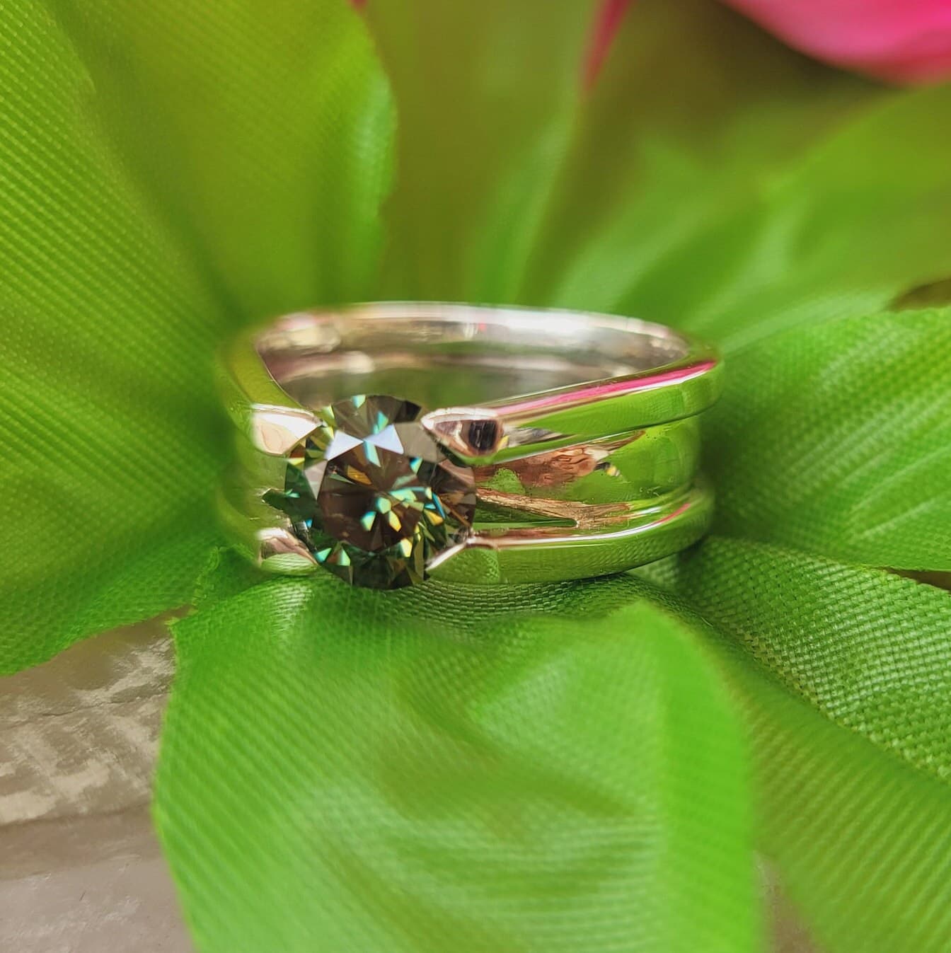 Moissanite Stone 925 Sterling Silver Handmade Designer Ring Moissanite Diamond Stone Solitaire Ring Happy Valentines Day Ring Mothers Day - image 2