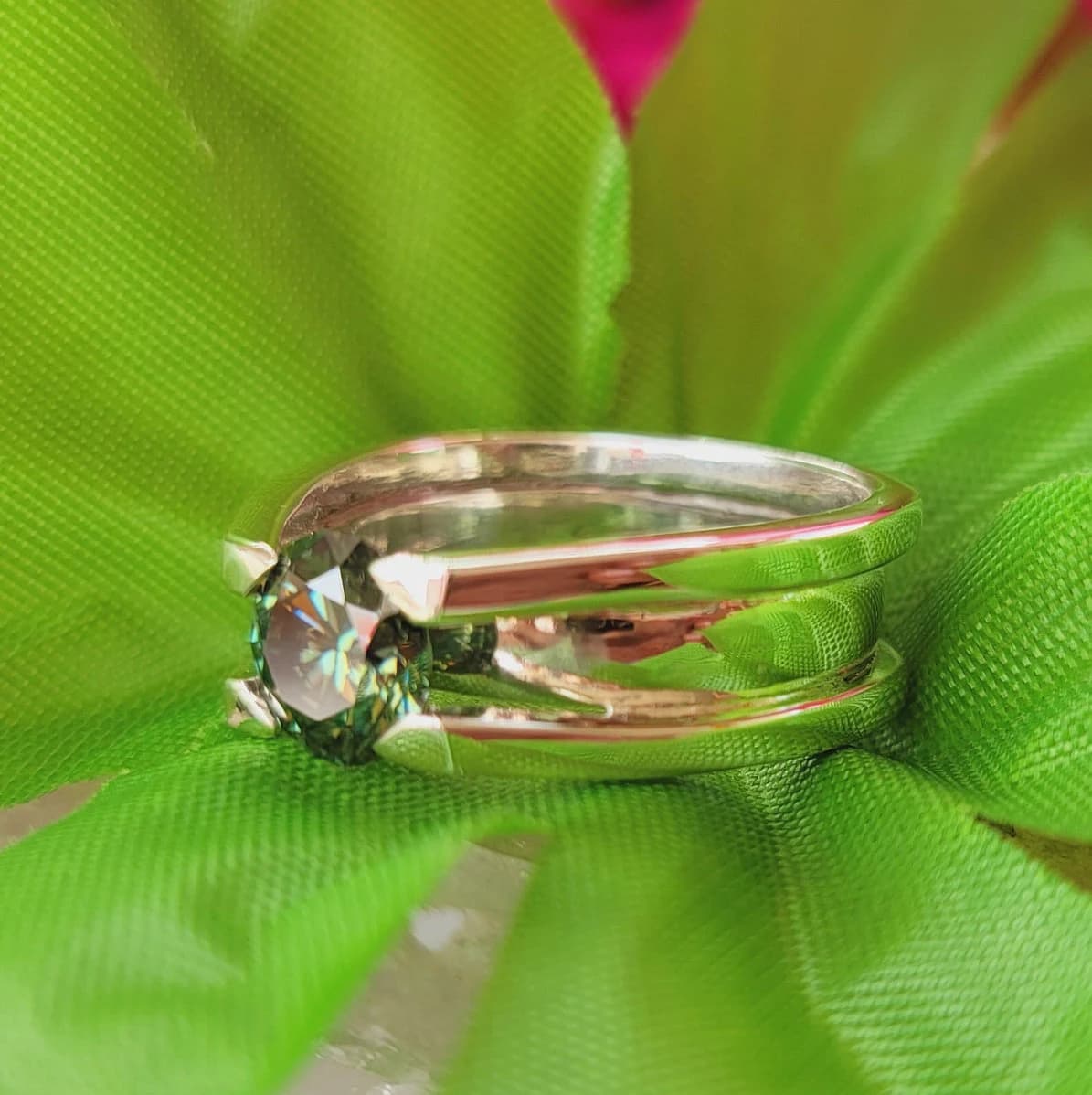 Moissanite Stone 925 Sterling Silver Handmade Designer Ring Moissanite Diamond Stone Solitaire Ring Happy Valentines Day Ring Mothers Day