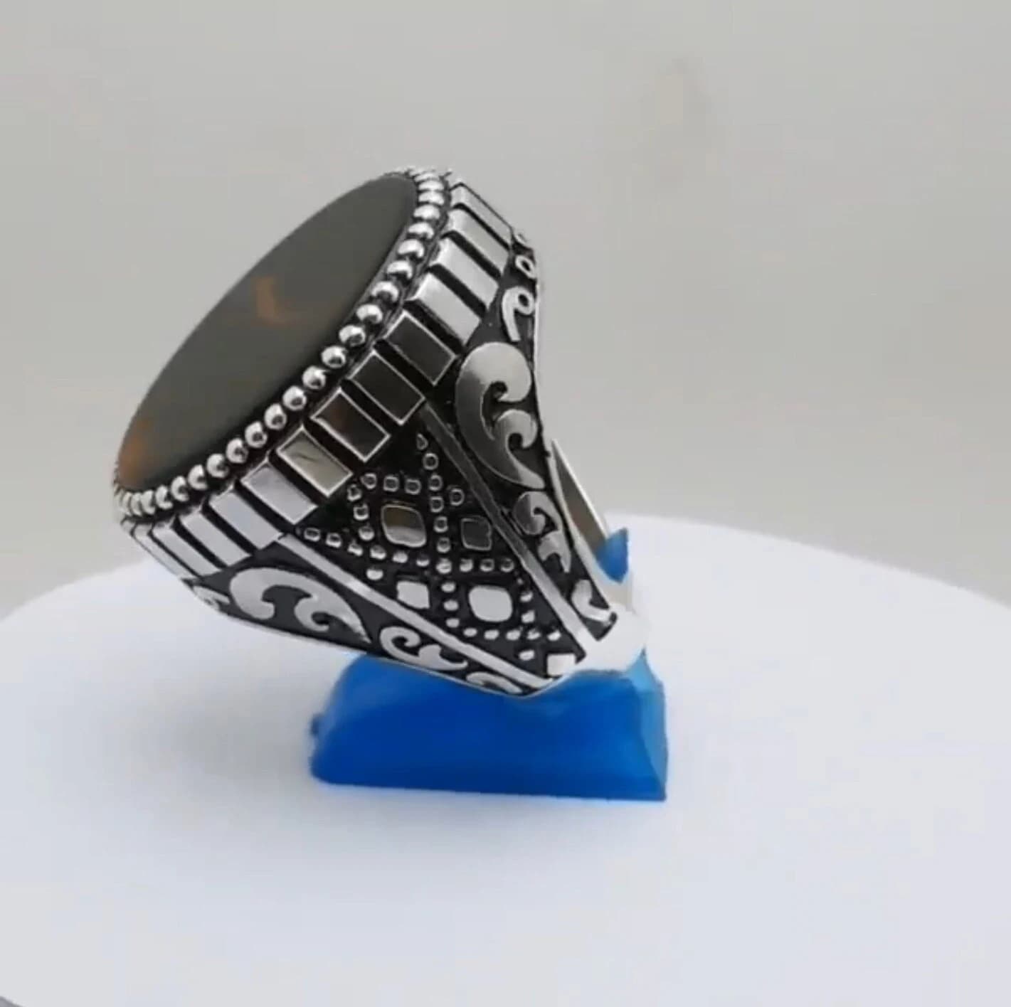 Natural Turquoise Ring | Sterling Silver Designer Ring (Vintage) - image 3