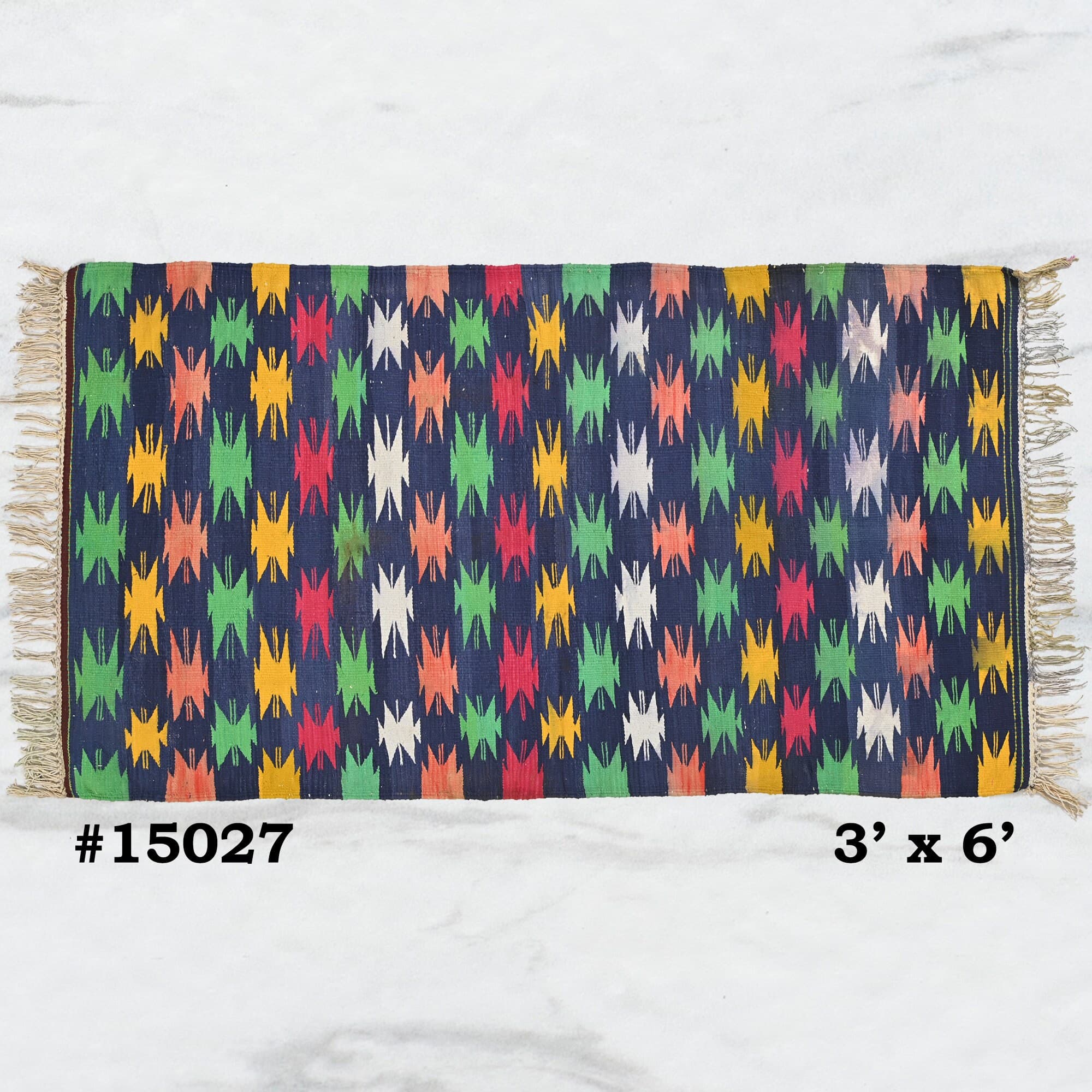 Contemporary Handmade Cotton Area Rug Flat Weave Natural Vegetable Dyed Rug Indian Dhurrie Reversible Wall Tapestry Handloomed Rug - image 2