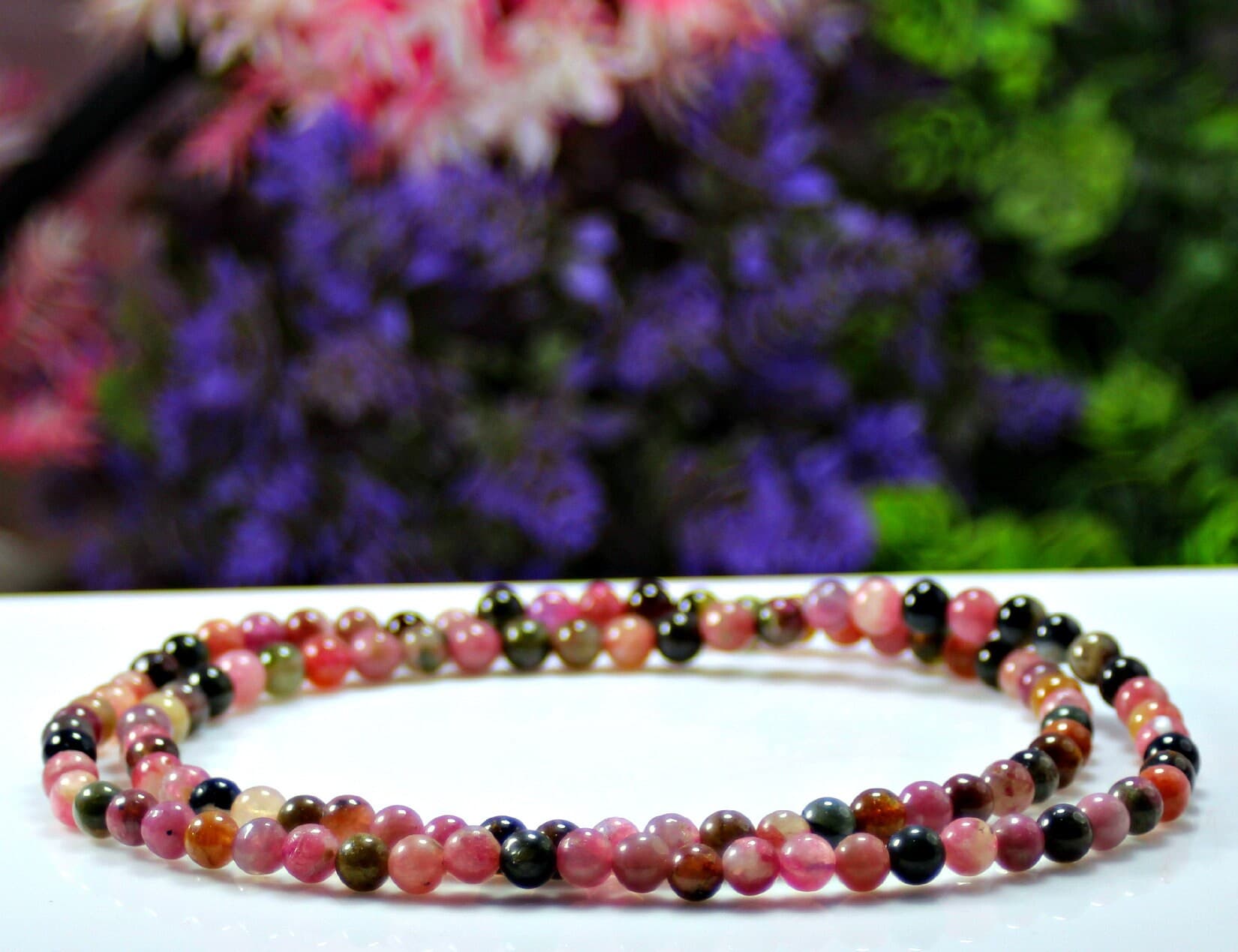 Multicolor Tourmaline Choker – Dainty Adjustable Gemstone Necklace Gift for Her