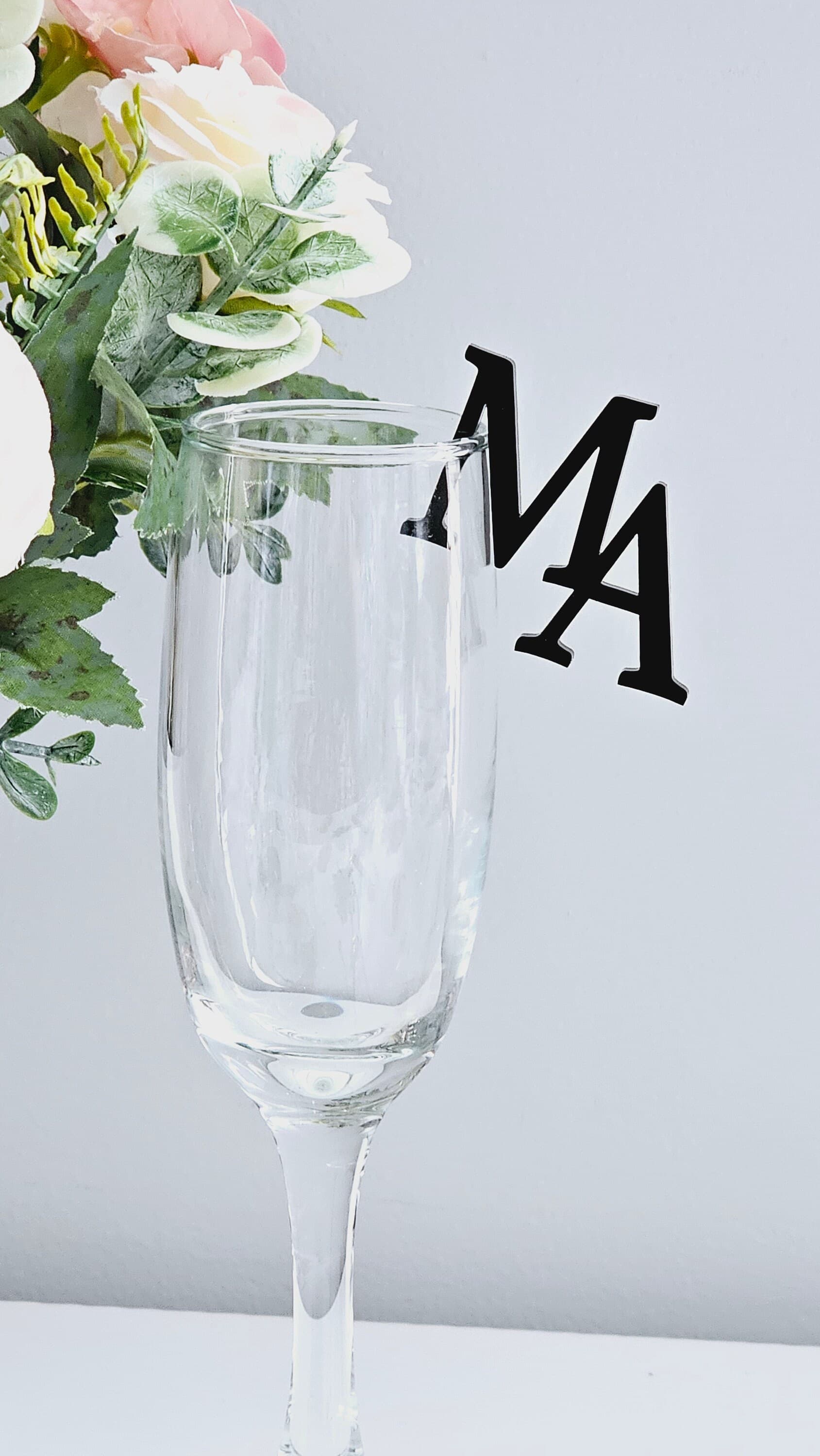 Personalized Acrylic Wedding Drink Tags: Initial Glass Charms - image 2