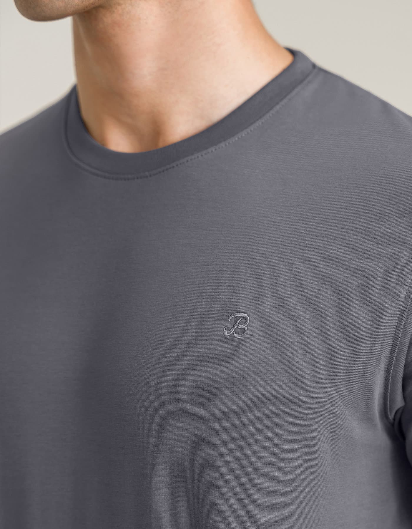 Men's Premium Cotton-Spandex Blend T-Shirt: Smart Fit Charcoal Grey Tee - image 3
