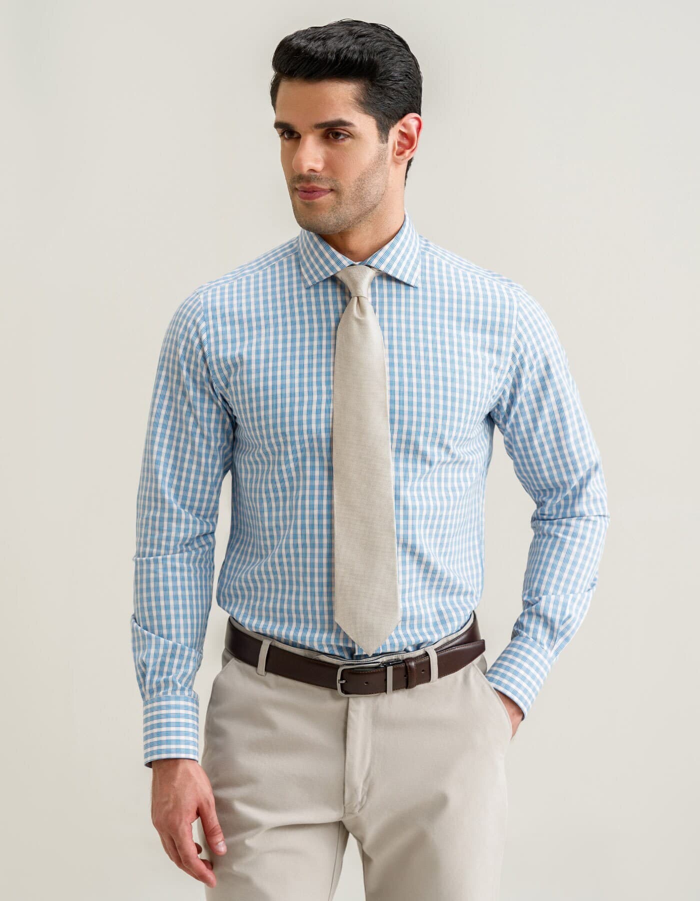 Cream Silk Necktie: Self-Printed Elegant Men's Tie - image 3