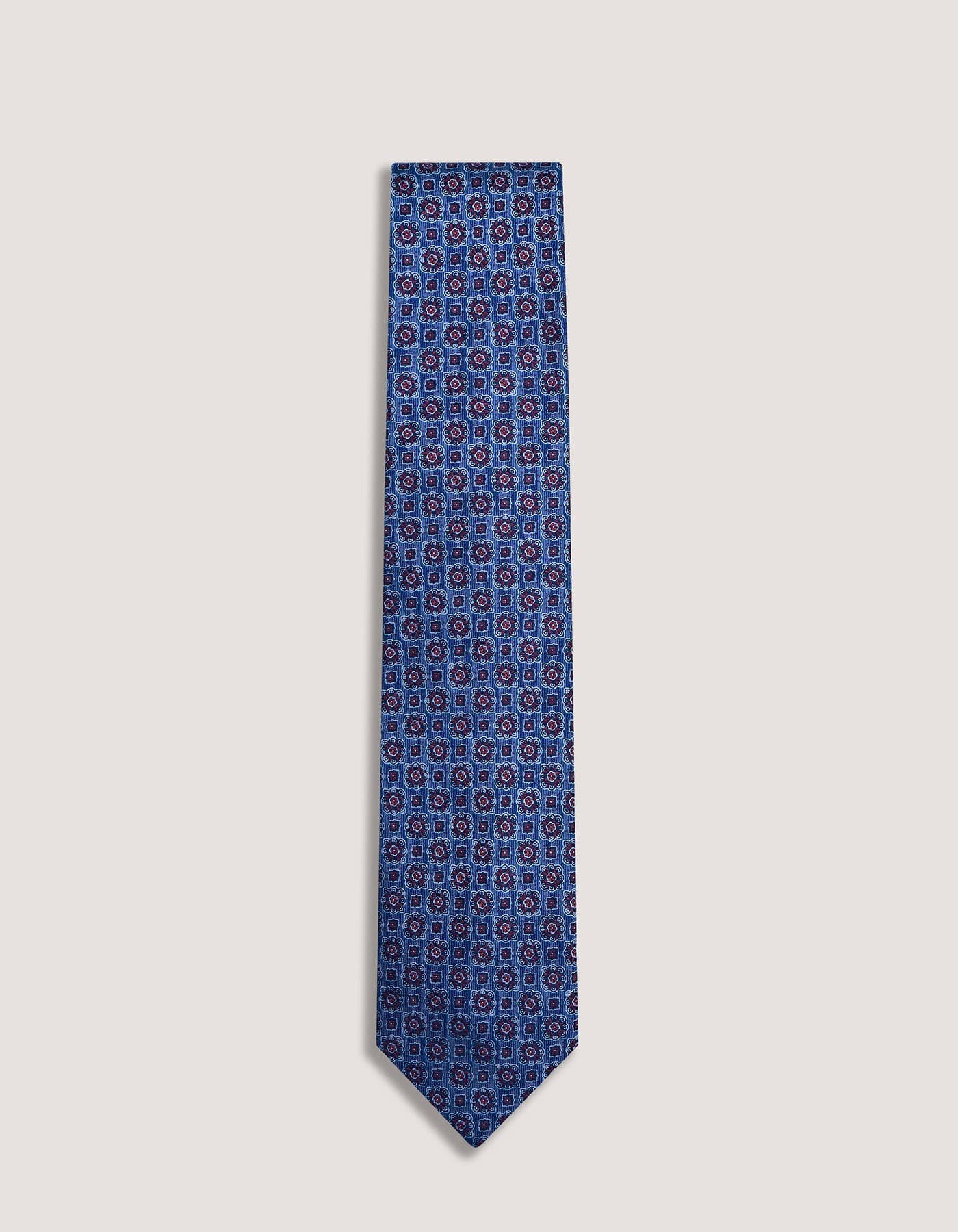 Necktie | Berry Blue Silk Floral Tie | Gift for man, unique men's tie, elegant edgy Tie, Wedding tie, Groom Tie - image 3