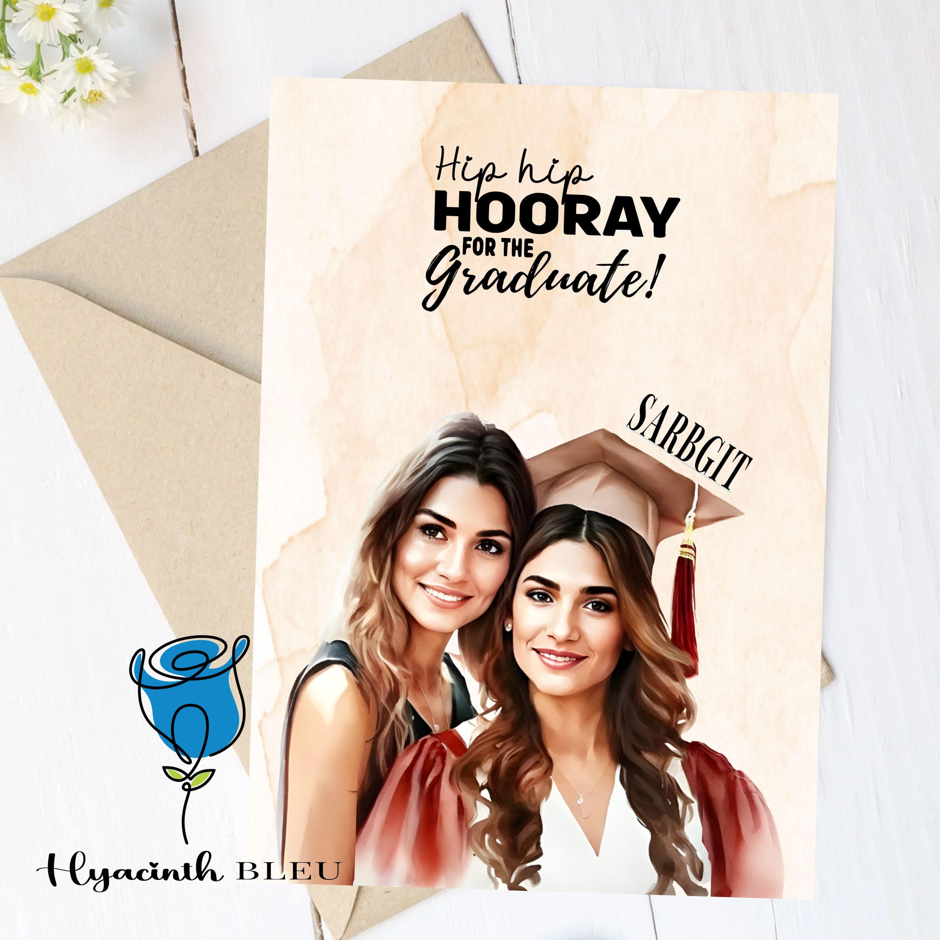 Personalized Graduation Card: Cap & Gown, Asian Design - image 3