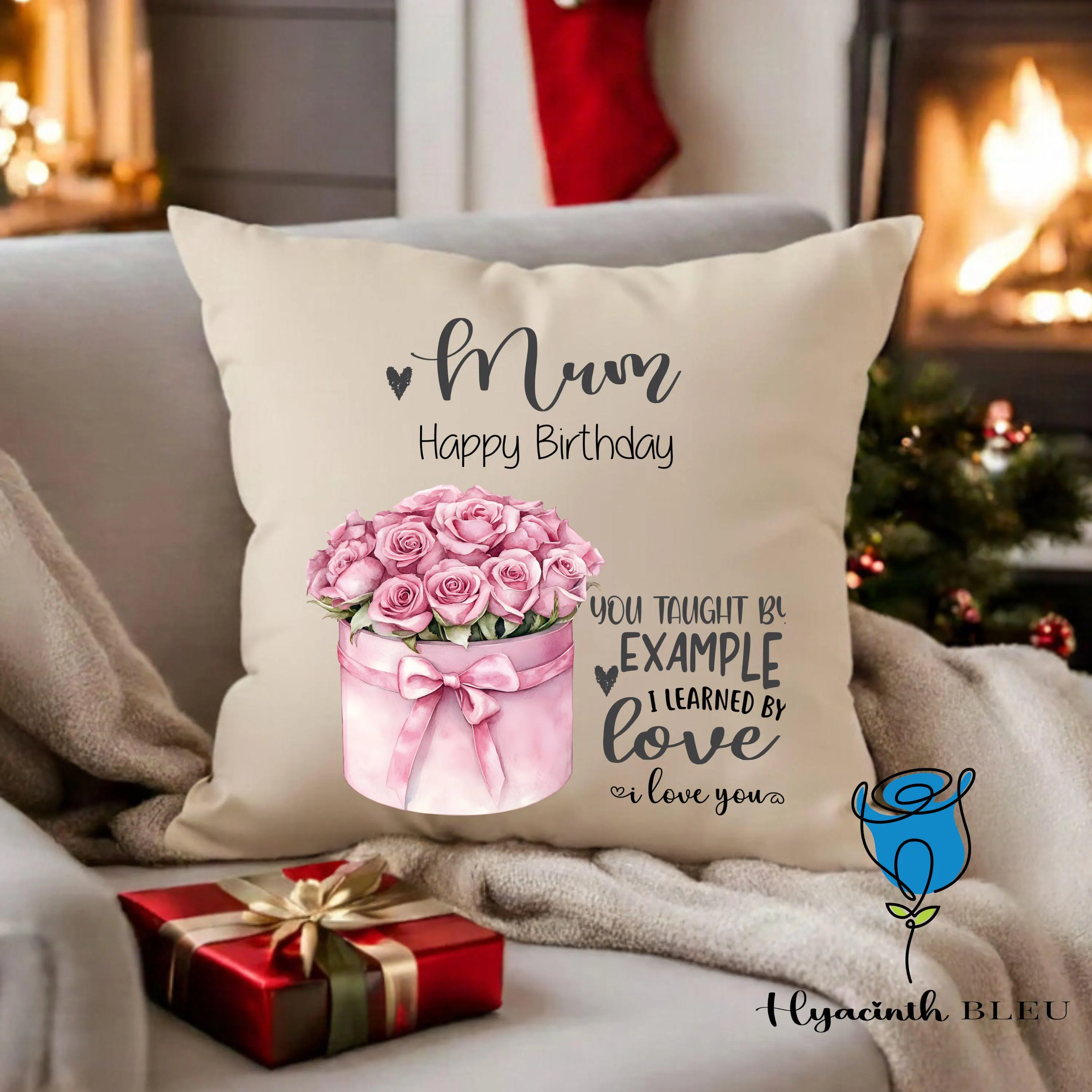 Mum Birthday Cushion Gift, Personalised Floral Heartfelt Keepsake, Mother's Day Present, I Love You Mom Cushion - image 5