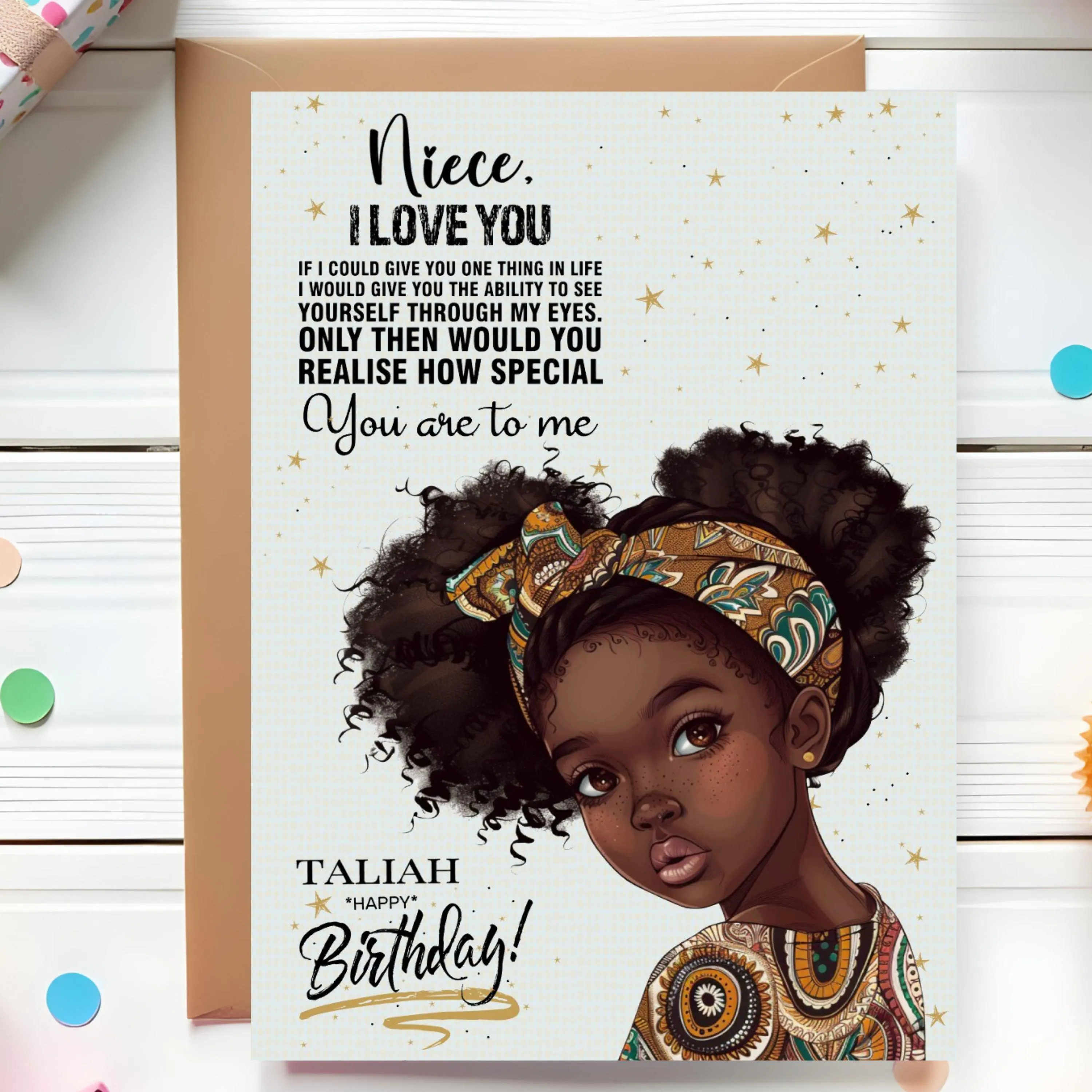Black Girl Birthday Card: Niece, Milestone Card - image 3