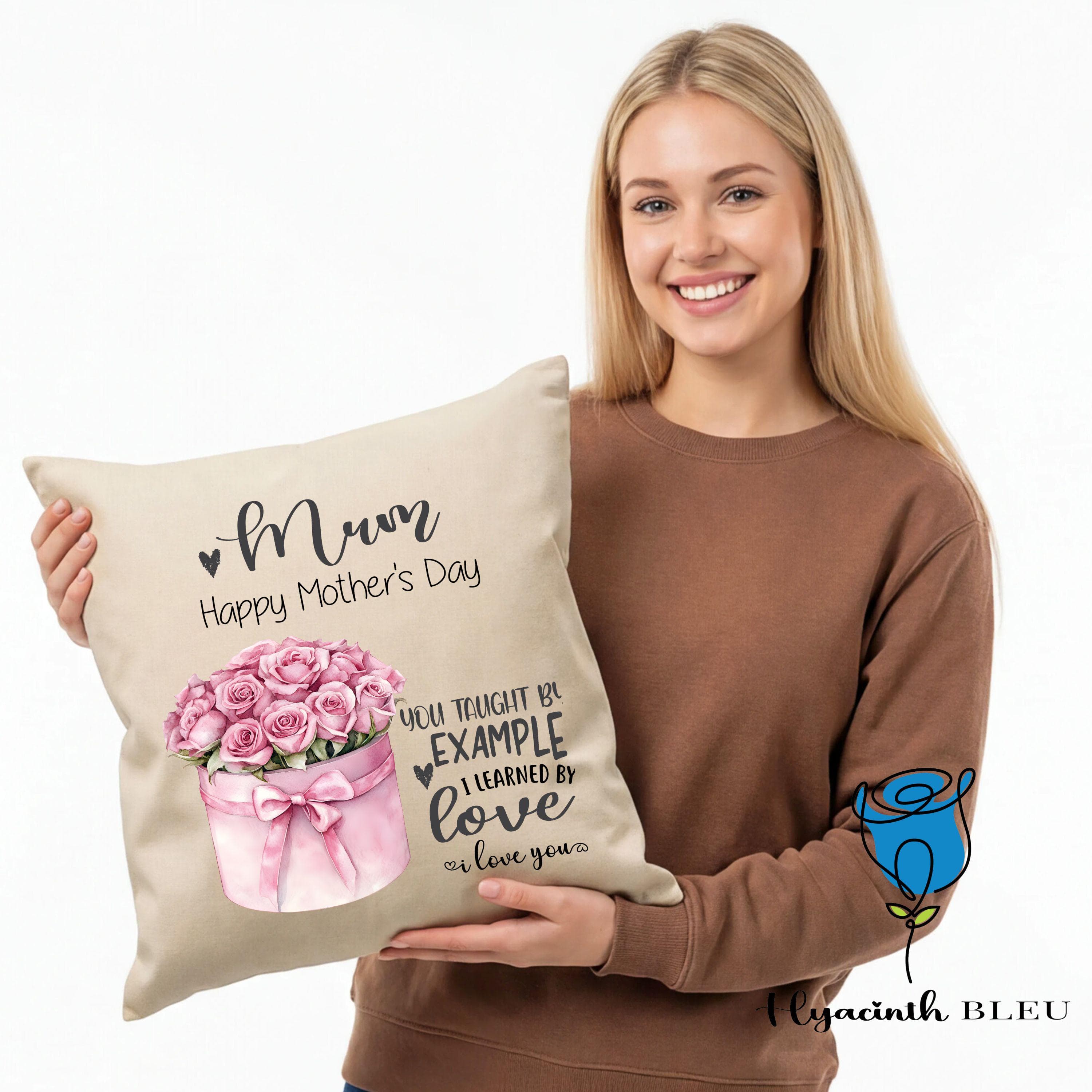 Mum Birthday Cushion Gift, Personalised Floral Heartfelt Keepsake, Mother's Day Present, I Love You Mom Cushion - image 3