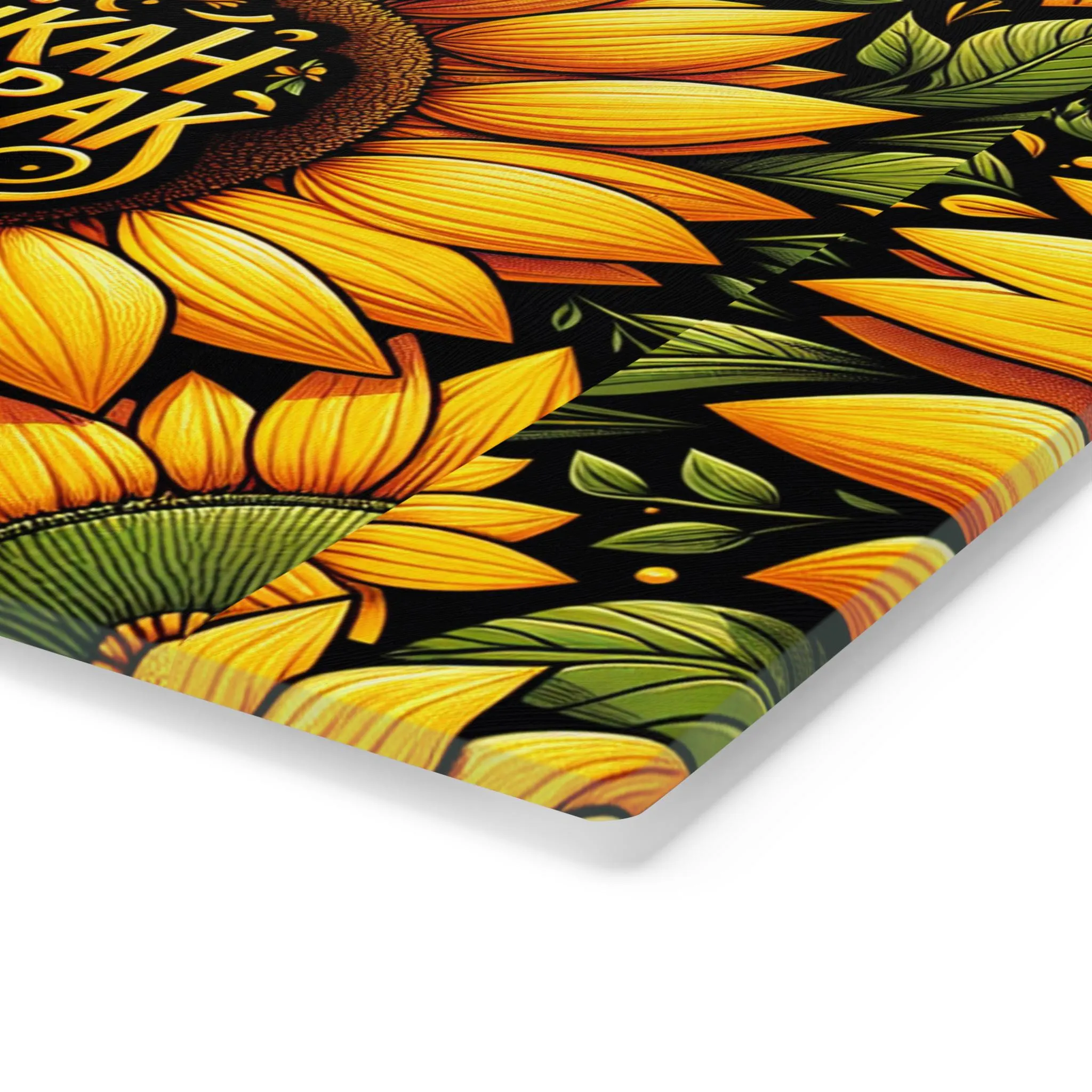 Tempered Glass Cutting Board Rubber Feet-Non-Slip Islamic Nikah Mubarak Sunflower Design Muslim Kitchen Decor, Mother's Day Gift Dishwasher - image 5