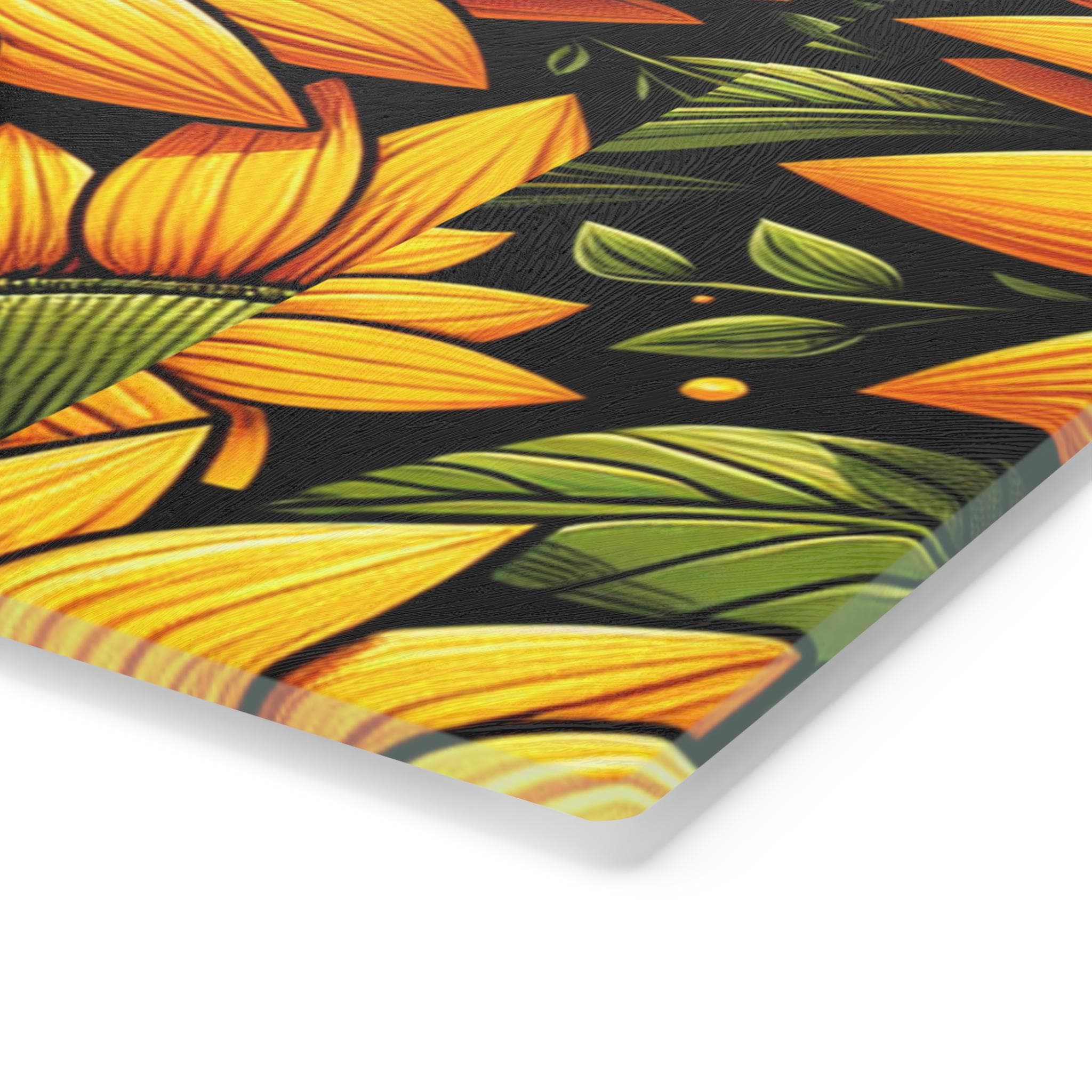 Tempered Glass Cutting Board Rubber Feet-Non-Slip Islamic Nikah Mubarak Sunflower Design Muslim Kitchen Decor, Mother's Day Gift Dishwasher - image 4
