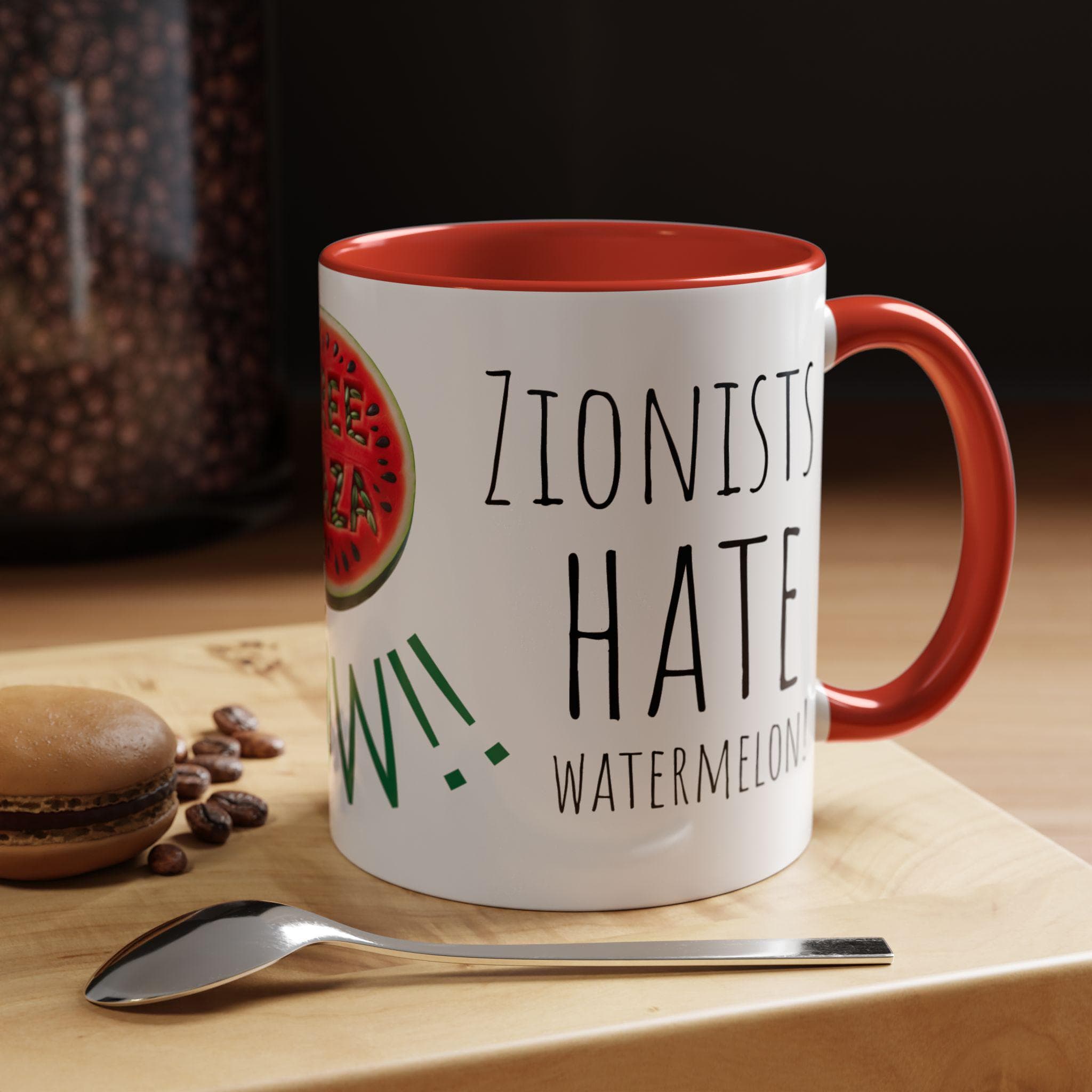 Free Palestine Watermelon Accent Coffee Mug, Free Palestine Ceasefire Now, Arab Falasteen Islamic Watermelon Fruit ,11- 15oz Free Gaza Now - image 3