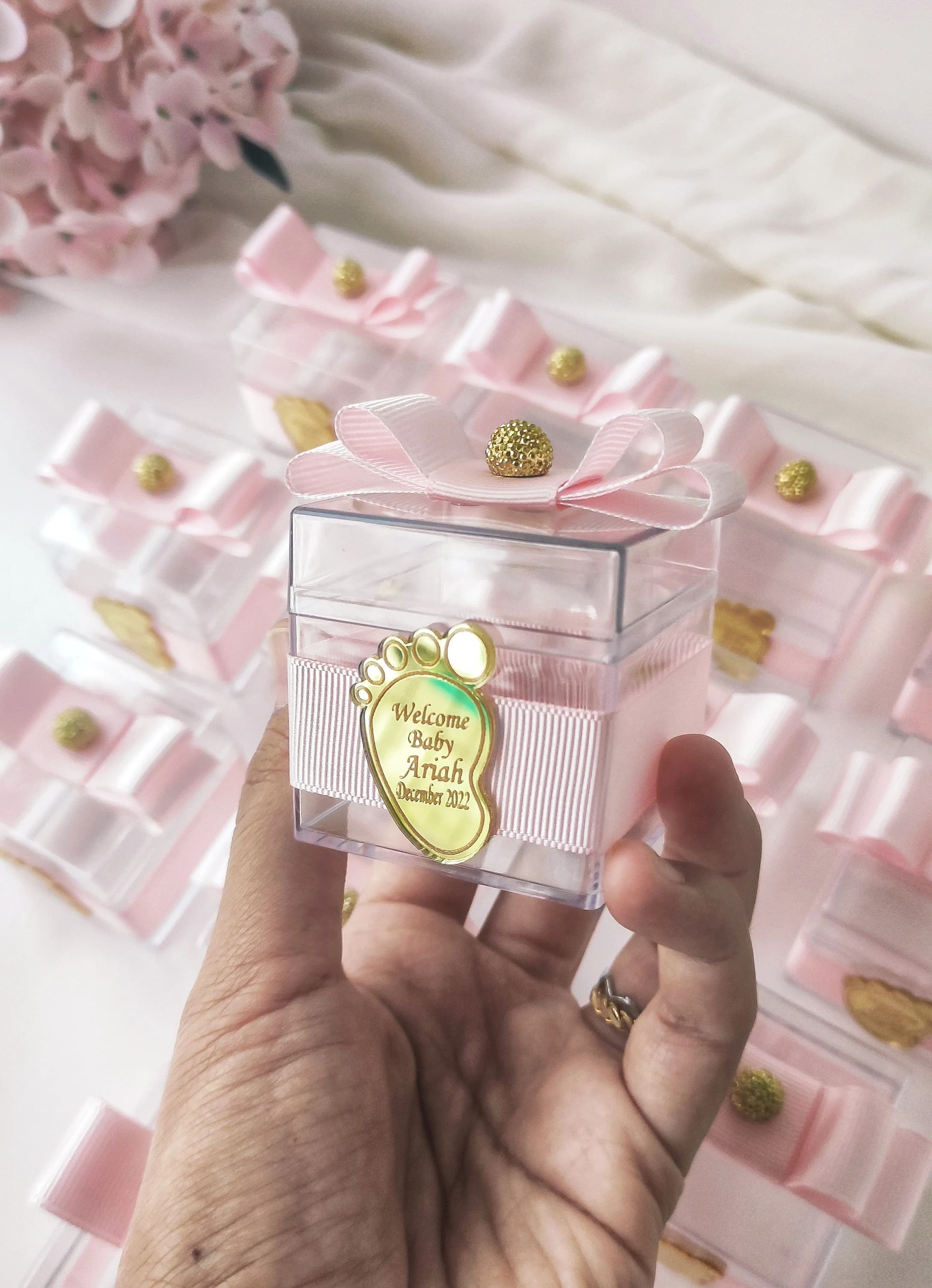 Baby Shower Candy Box,Personalized Gifts,Drage Box,Custom Candy Boxes,Plastic Chocolate Box,Welcoming Baby Party Favors,Square Treat Box,