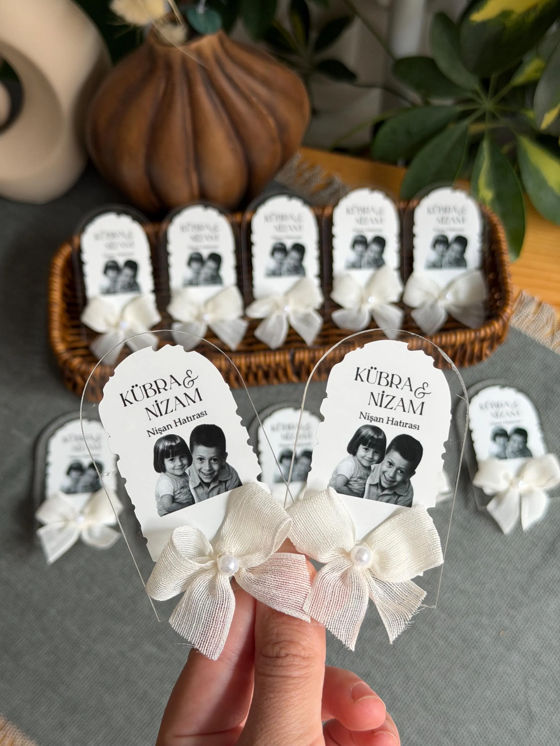 Childhood Photo Engagement Magnet: Personalized Wedding Favor - image 2