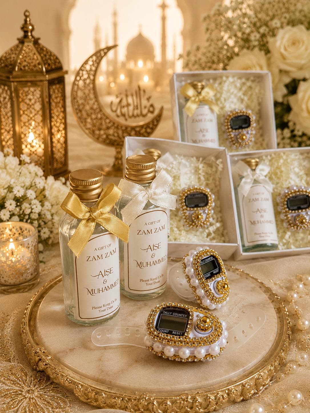 Islamic Wedding Favors, Zamzam Bottle and Digital Prayer Beads - image 5
