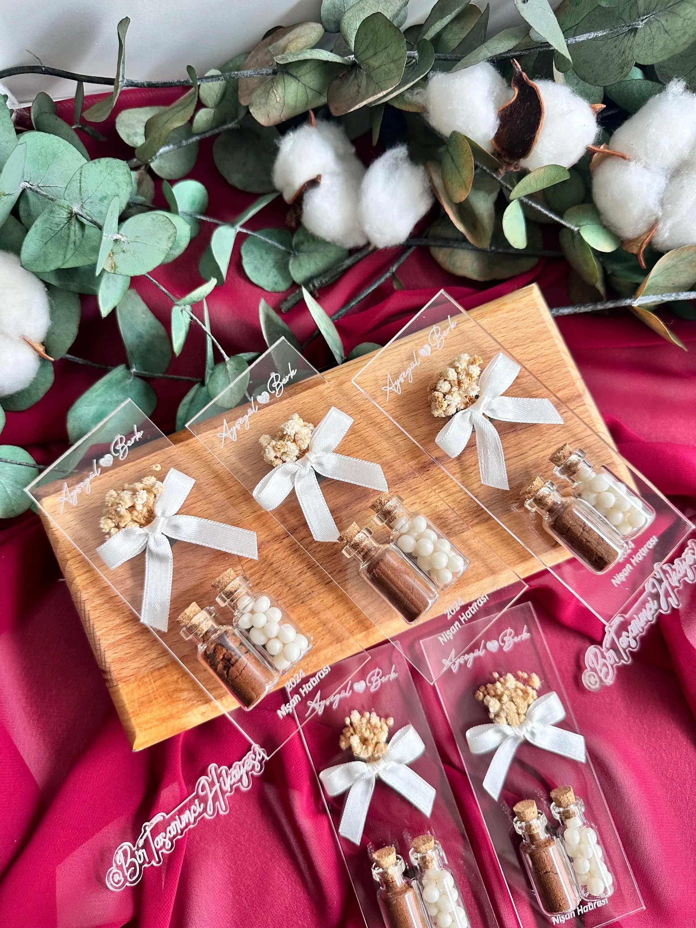 Personalized Clear Acrylic Magnet: Wedding Favor with Almond Candy - image 4