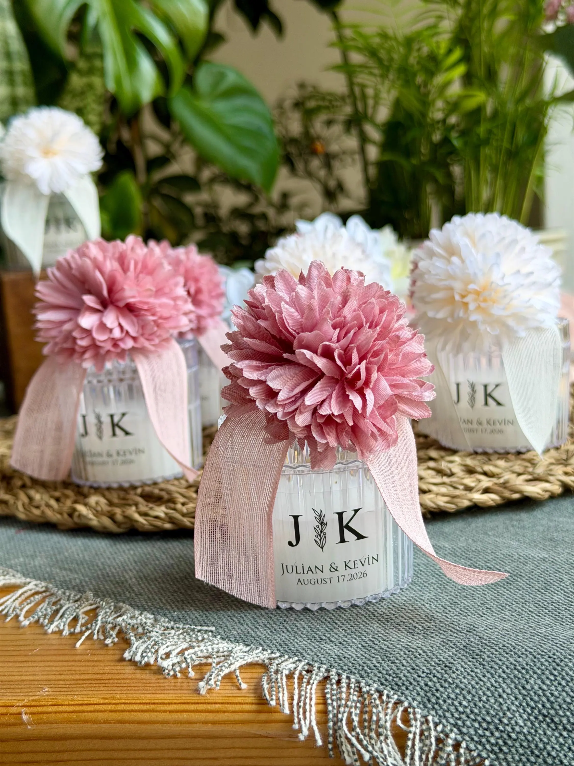 Personalized Wedding Candle Favor: Custom Name Date Candles, Bridal Shower Favors, Engagement Party Favor - image 5