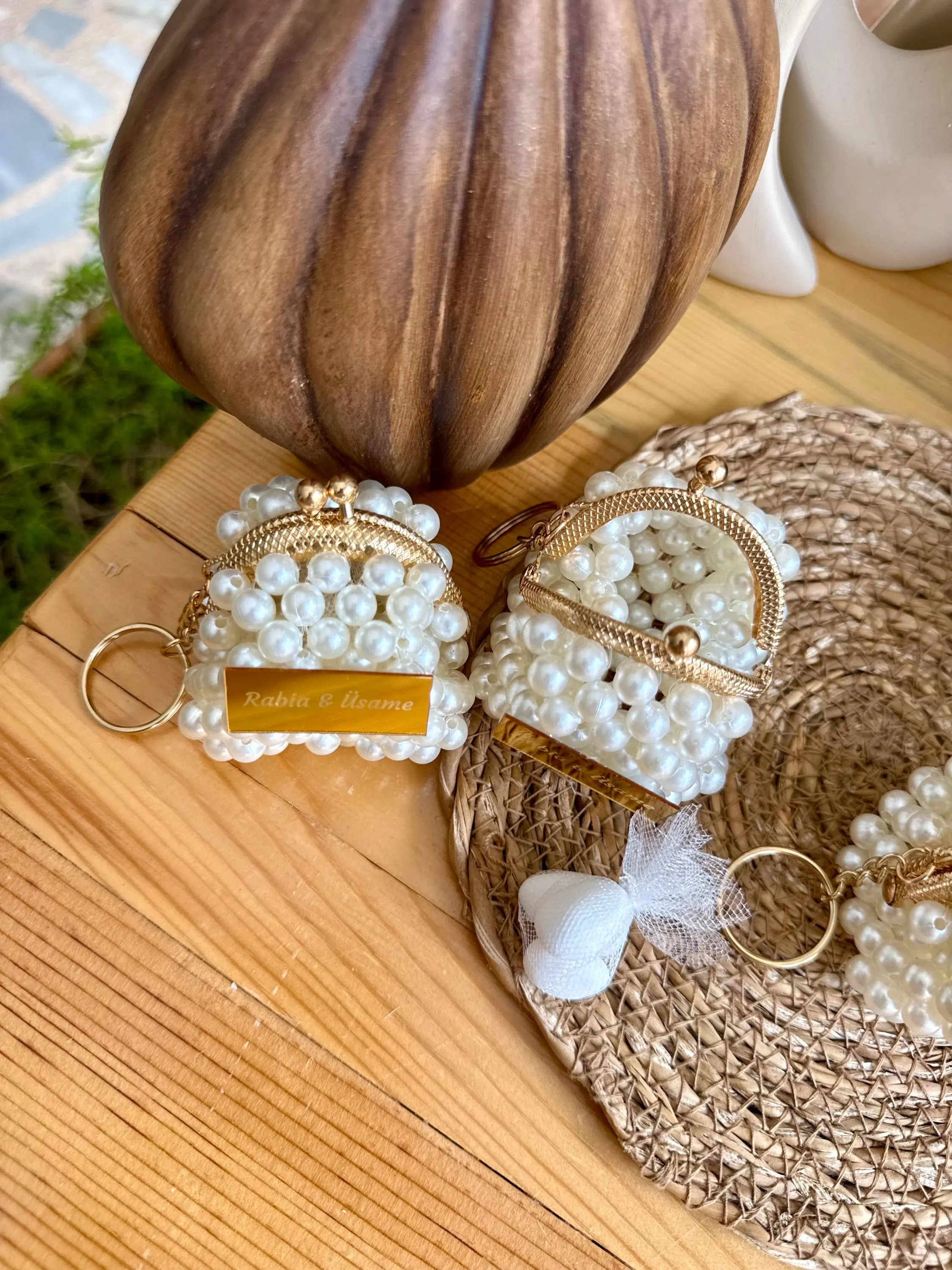 Personalized Mini Pearl Favor Bag, Wedding Bridal Shower Gift - image 3