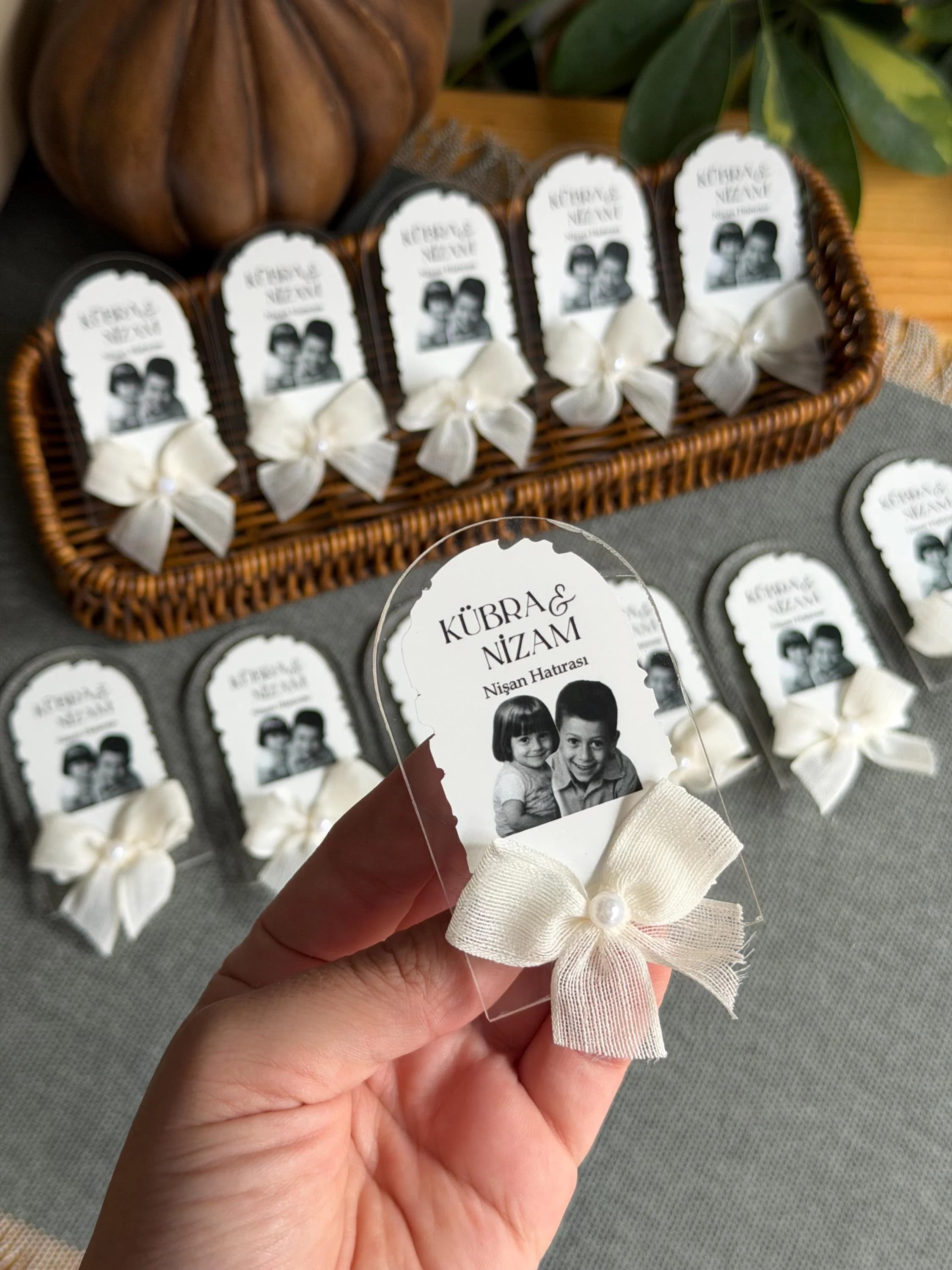 Childhood Photo Engagement Magnet: Personalized Wedding Favor - image 3