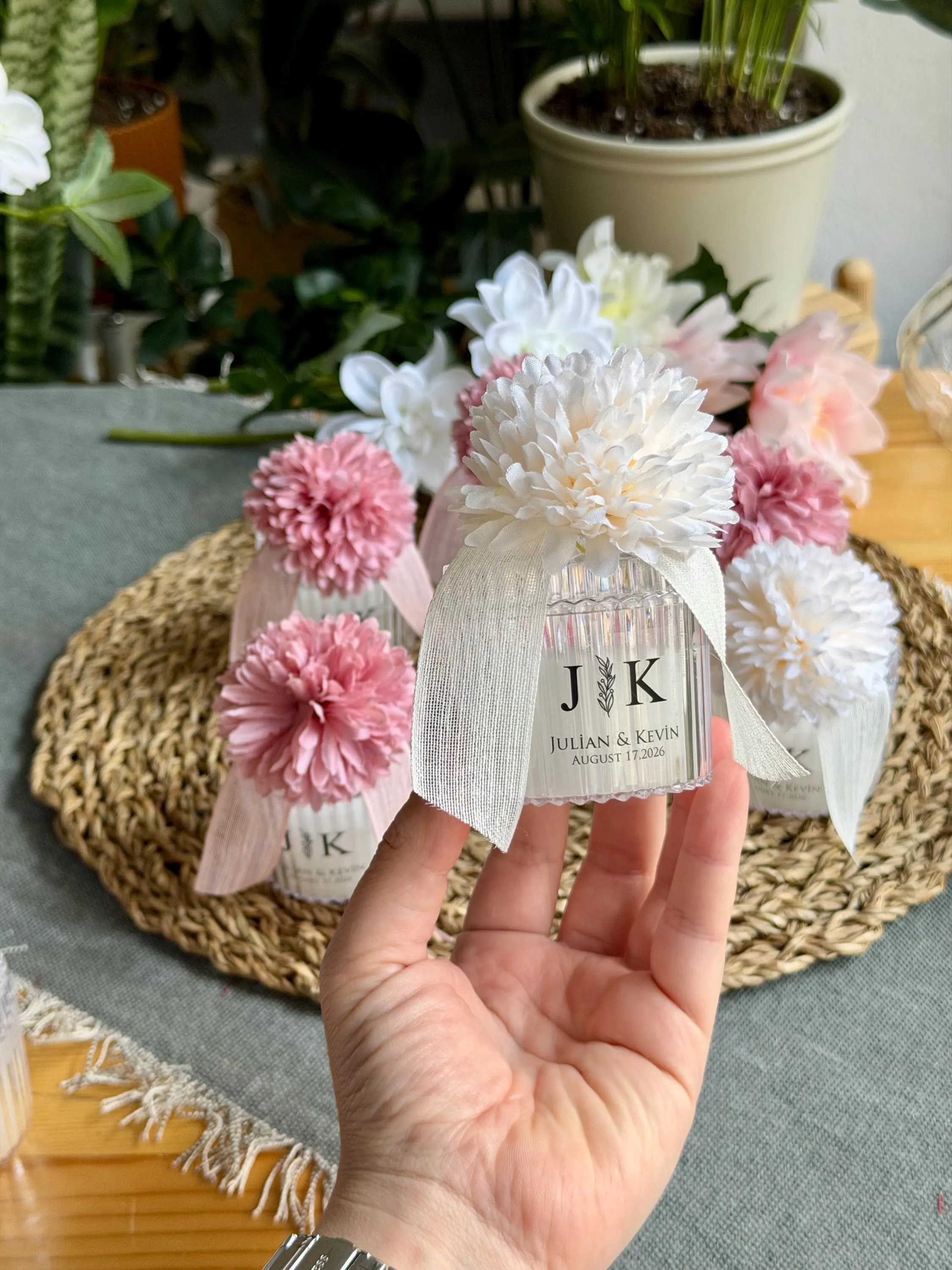 Personalized Wedding Candle Favor: Custom Name Date Candles, Bridal Shower Favors, Engagement Party Favor - image 4