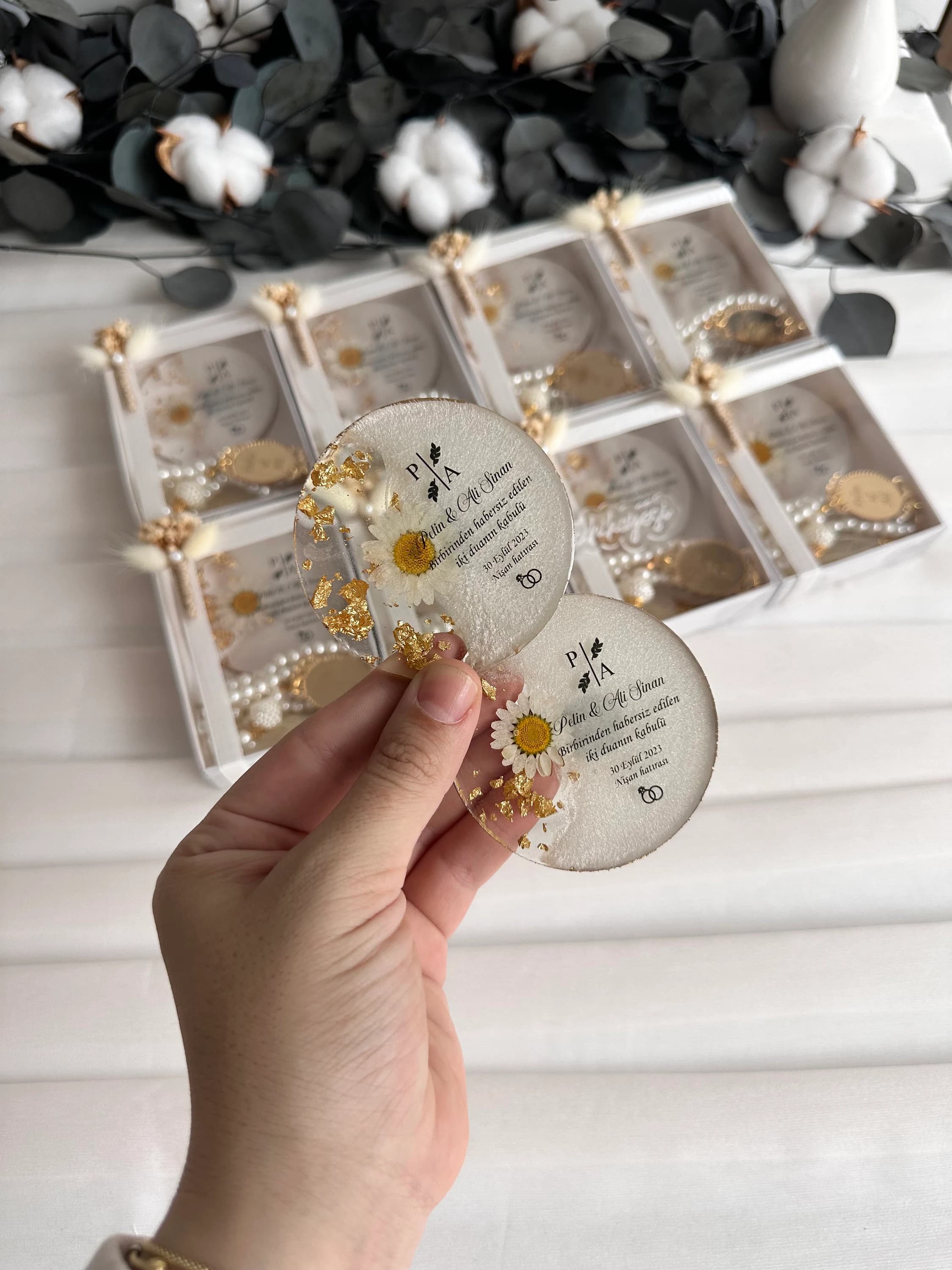 Personalized Pearl Tasbih & Magnet Gift Set: Islamic Wedding Favors - image 5